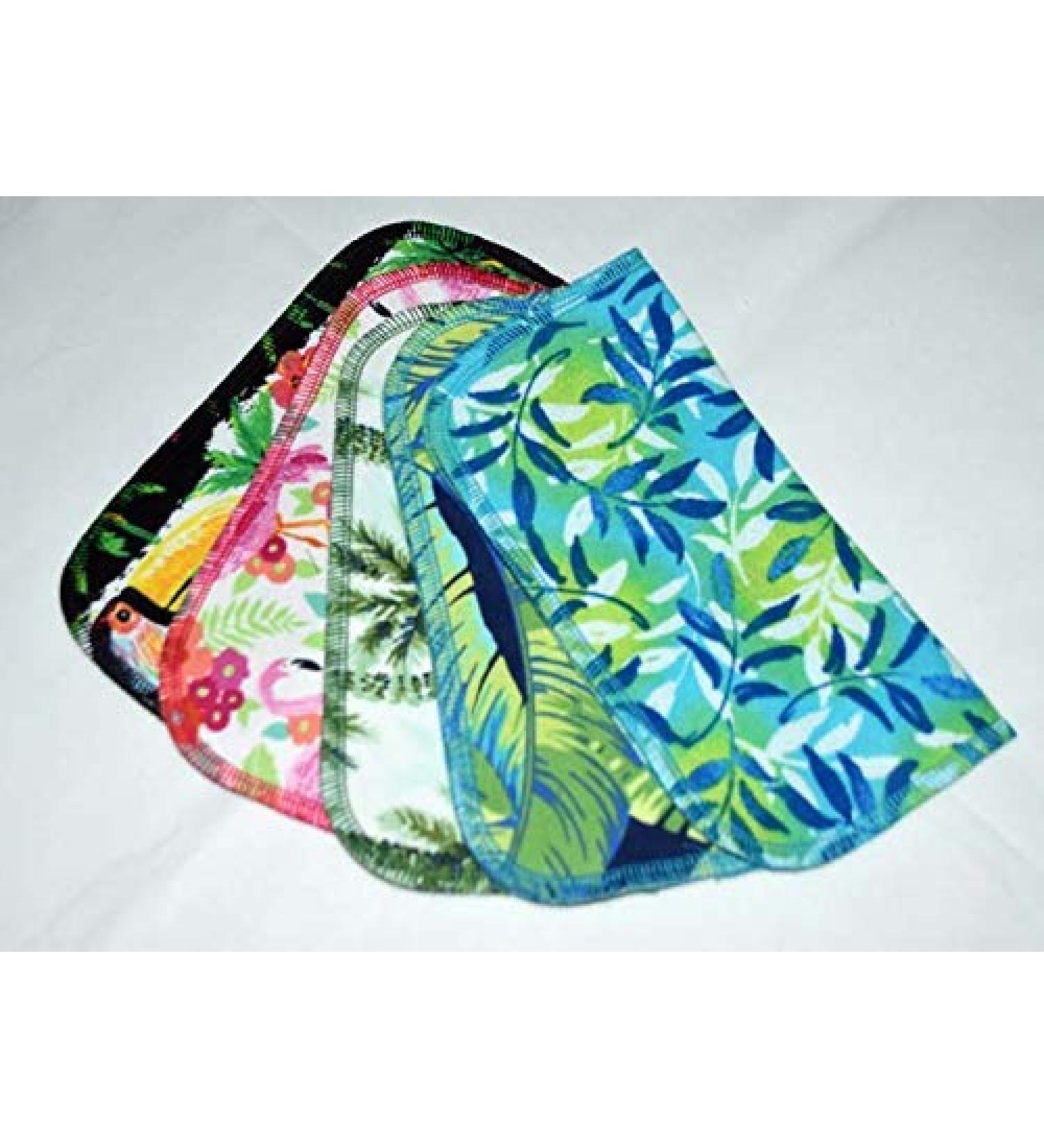 Tropical Life 2 Ply Printed Flannel 8x8 Inches Set of 5 Little Wipes - Eco-Friendly Reusable Cloths - Buy Online on GoSupps.com