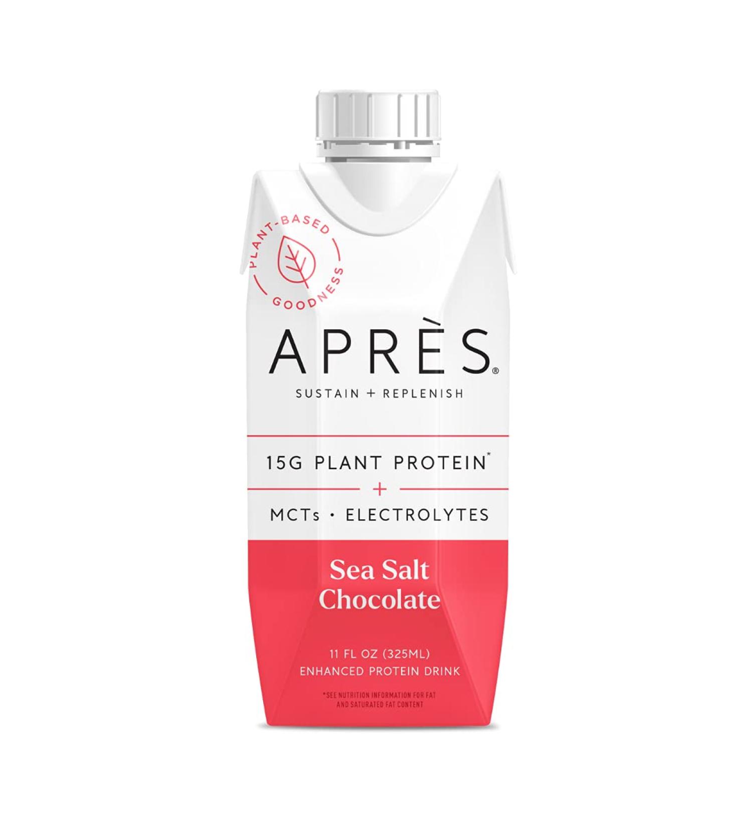Apres Plant-Based Protein Shake Sea Salt Chocolate with MCTs & Electrolytes  Vegan  Non-GMO  Dairy-Free  Gluten-Free  Soy-Free Drink 11 Fl Oz  12 Bottles Sea Salt Chocolate 11 Fl Oz (Pack of 12) - Buy Online on GoSupps.com