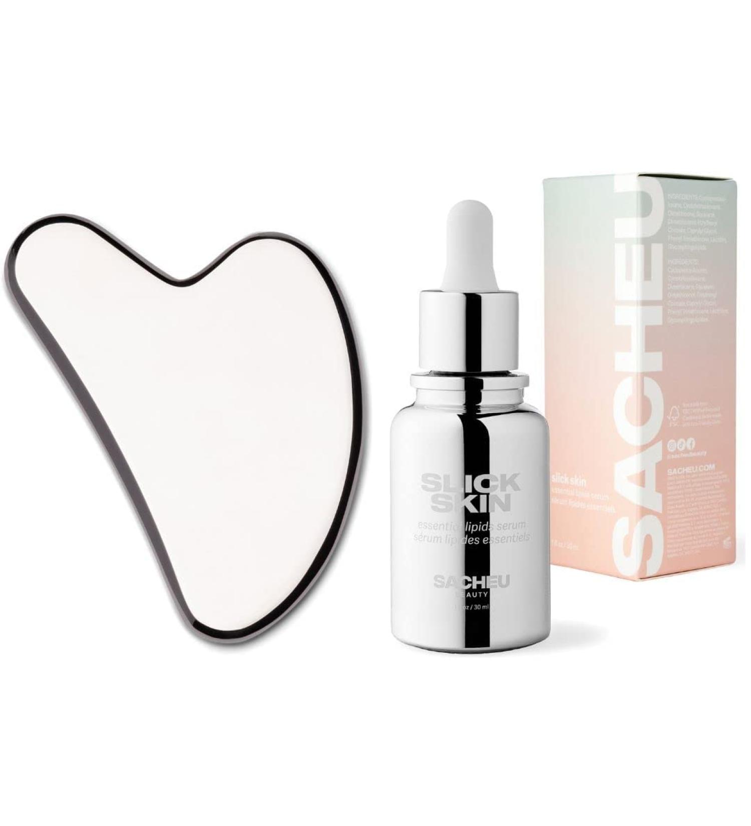 SACHEU Gua Sha Starter Kit with Slick Skin Oil - Facial Gua Sha Tools and Gua Sha Oil Bundle - Buy Online on GoSupps.com