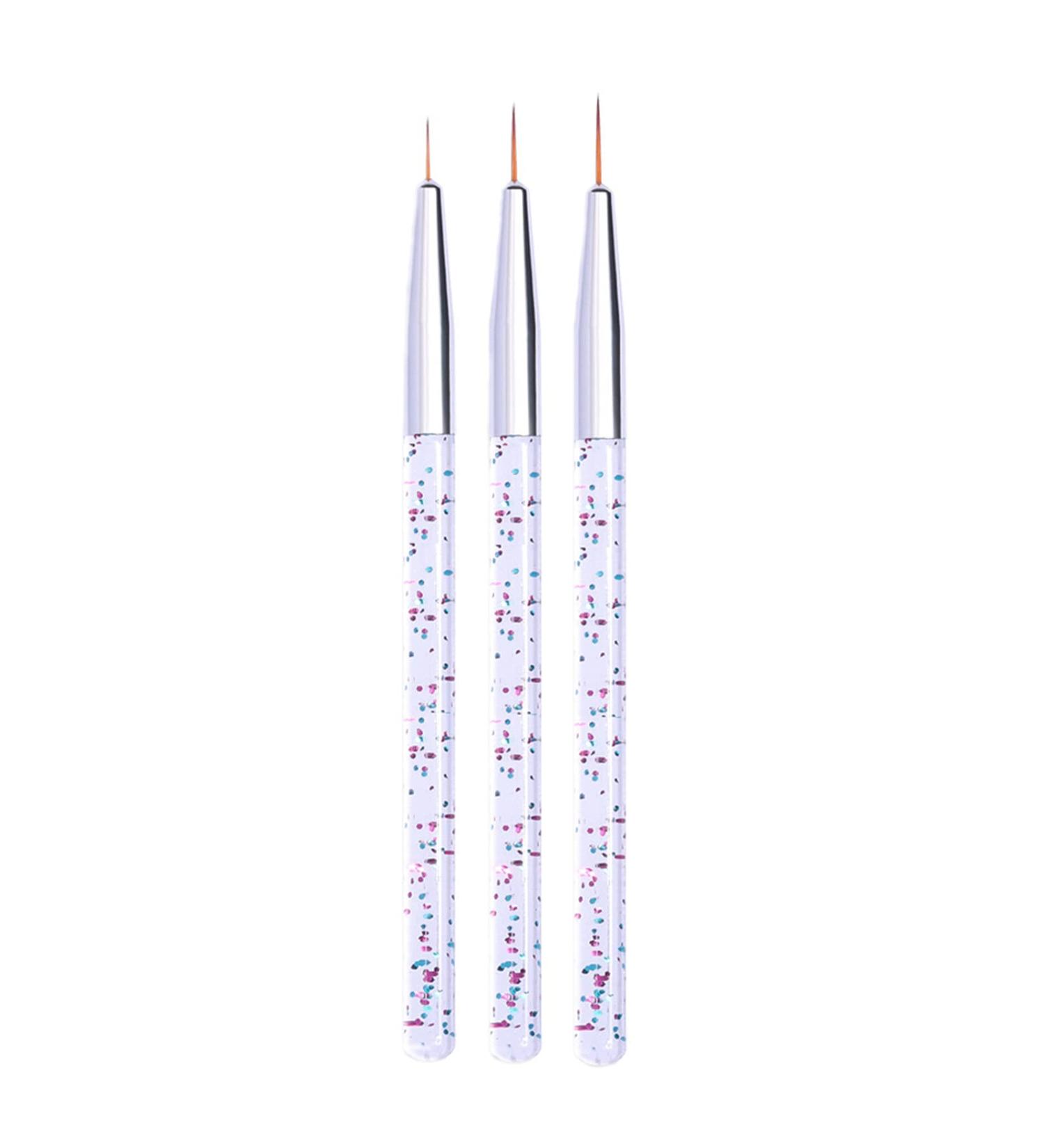3Pcs/Set Colorful Nail Painting Pen Colorful Surface Ergonomics Handle Ultra Thin Flower Design Stripes Lines Liner DIY Drawing Pen for Manicure Glitters Diy Nail Art Decoration - Buy Online on GoSupps.com