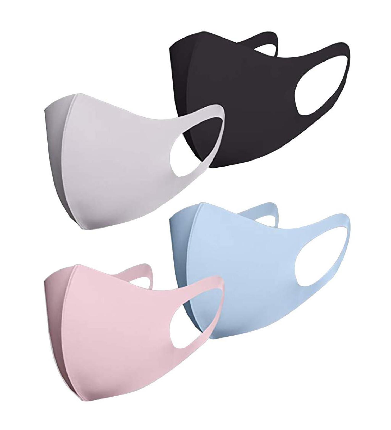 4 Packs Adults Protect_Cover_Mask Washable Reusalbe Ice Silk Boys Girls Mouth Protection Nolvety Adjustable Earloops Outdoors Sports Anti-dust Household Cleaning Cycling Camp - Buy Online on GoSupps.com