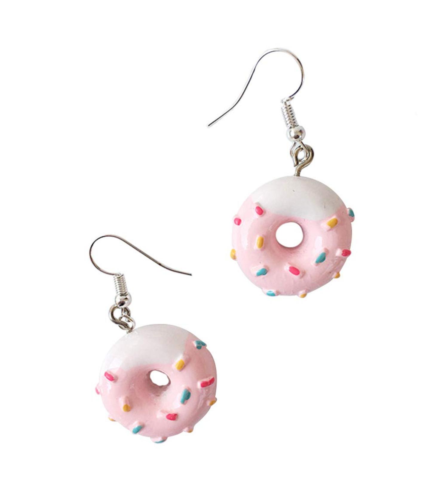 FEYLIE Women's Mini Donut Cake Earrings - Cute & Creative Minimalist Cartoon Design for Unique Style - Buy Online on GoSupps.com