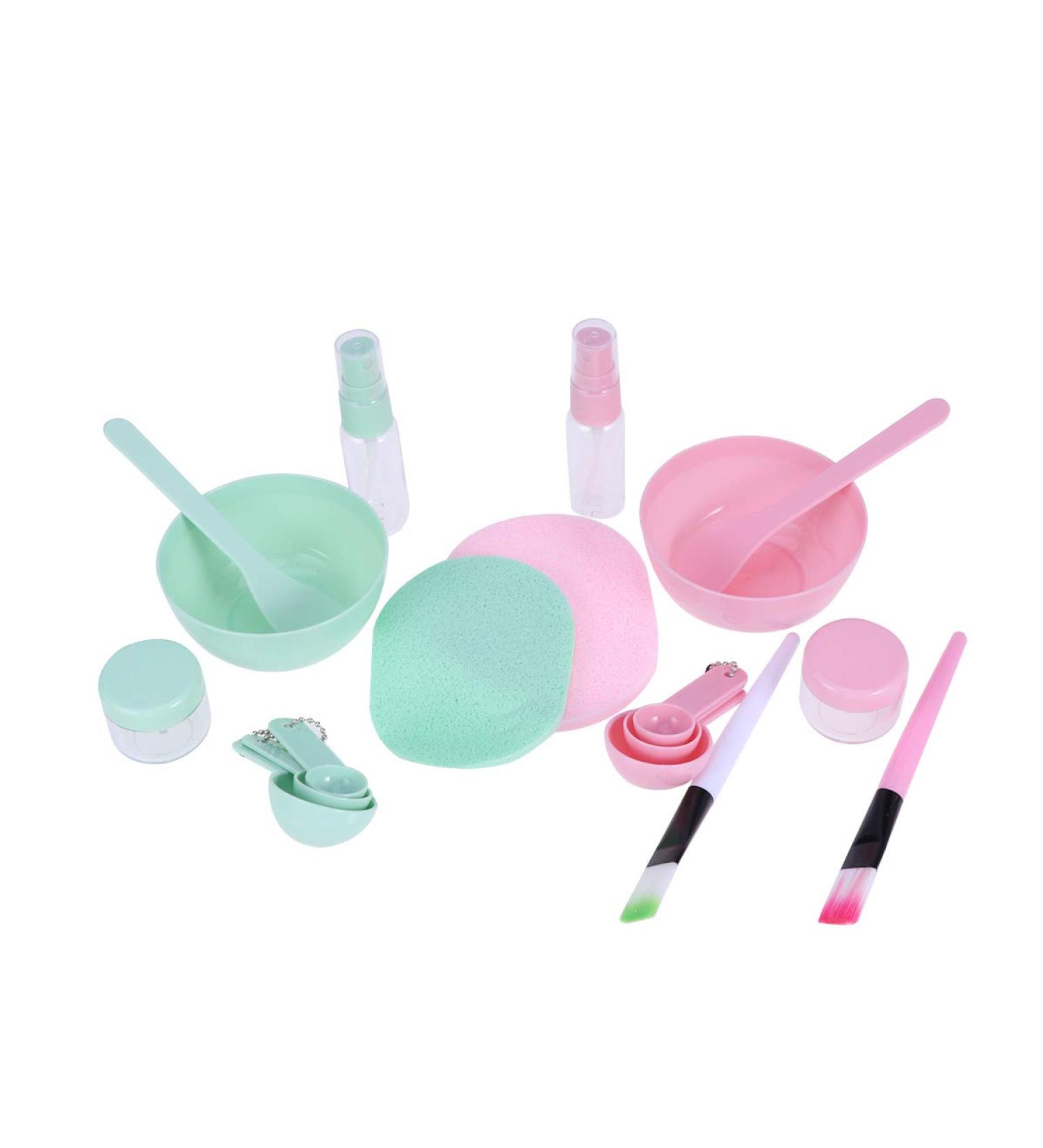 Beaupretty Facial Mask Bowl Set Silicone Facial Mask Brush Applicator Spoon Spatula with Facial Sponge for Women 2set(Pink Green) - Buy Online on GoSupps.com