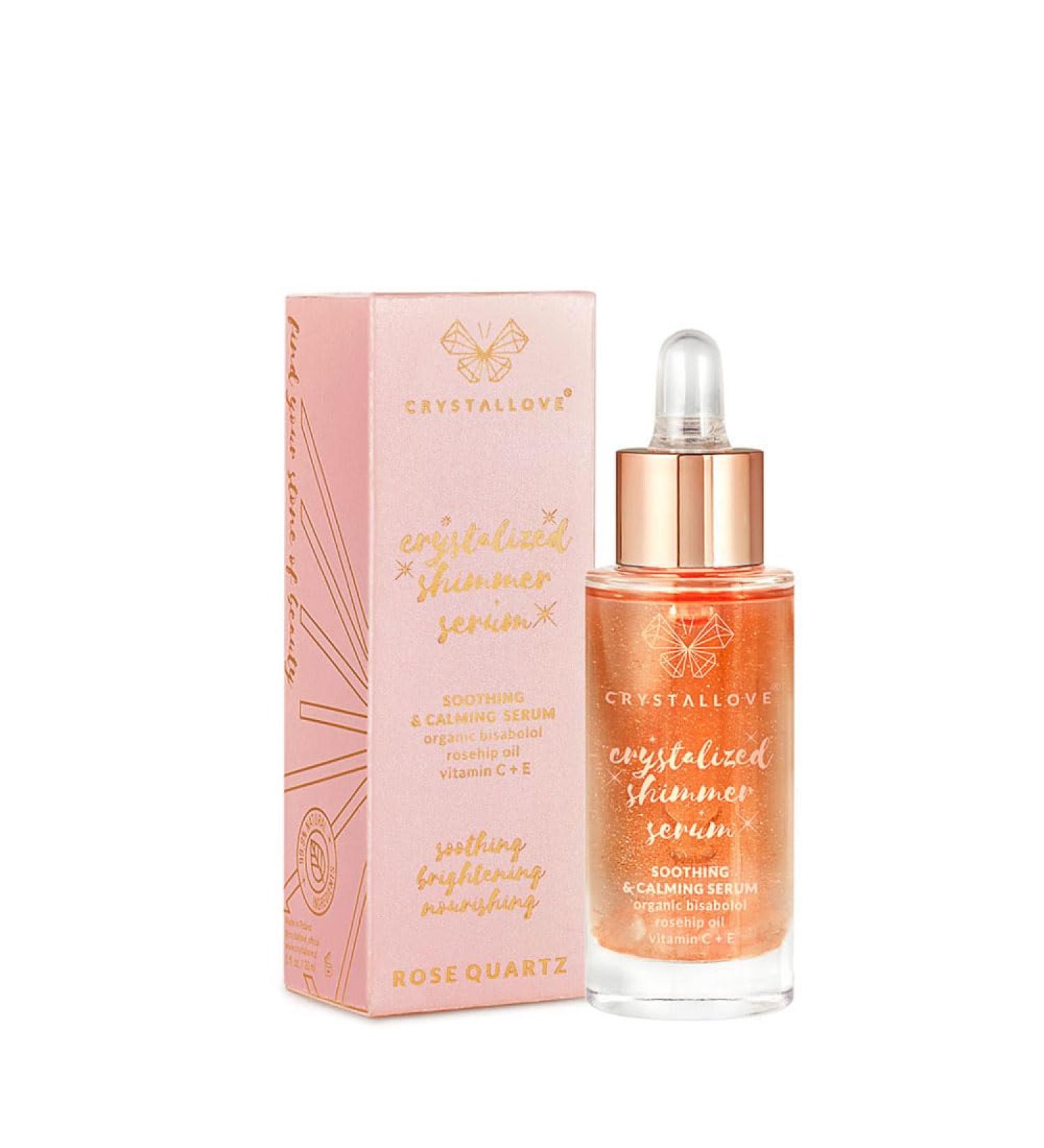 CRYSTALLOVE Rose Quartz & Bisabolol Face Serum - Serum for All Skin Types - 30ml - Vitamin E C - Soothing Brightening & Nourishing Serum for Face Neck & D collet  - Buy Online on GoSupps.com