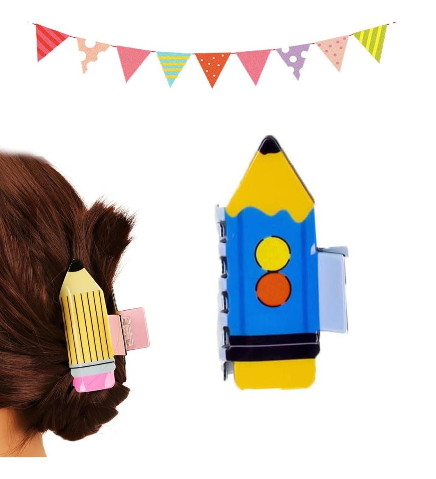 Pencil Claw Clip Teacher Themed Claw Clips Pencil Hair Claw Clip Teacher Hair Clip 2024 New Pencil Claw Clip Fun Hair Accessories Fun Pencil Hairpin Pencil Hair Clip Set (F) - Buy Online on GoSupps.com