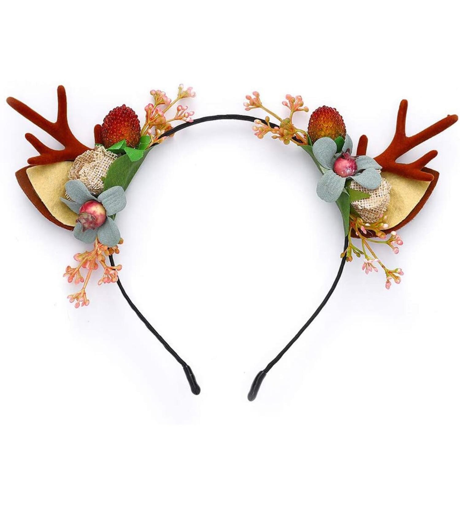 Christmas Deer Antlers Headbands Elk Deer Animal Horns Hair Band Hair Piece Halloween Xmas Cosplay Costume Hair Accessories for Women and Girls - Buy Online on GoSupps.com