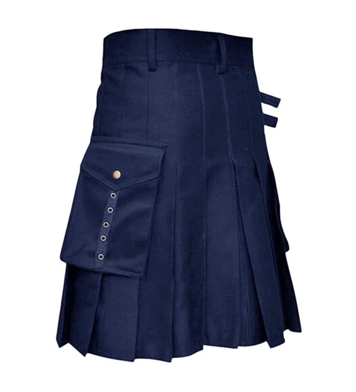 Men's Scottish Kilt - Classic Goth Utility Rock with Pockets | Modern Fashion Culottes in Split Color - Stylish Scottish Style for Every Occasion - Buy Online on GoSupps.com