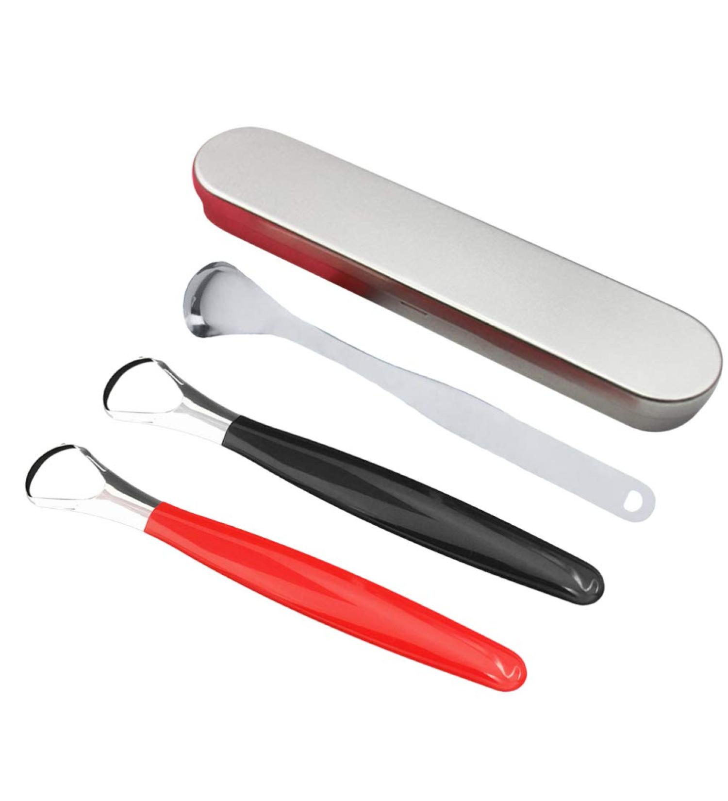 FARUTA 3pcs Tongue Scraper Set - Stainless Steel Oral Hygiene Tool for Fresh Breath & Cleaner Mouth - Buy Online on GoSupps.com