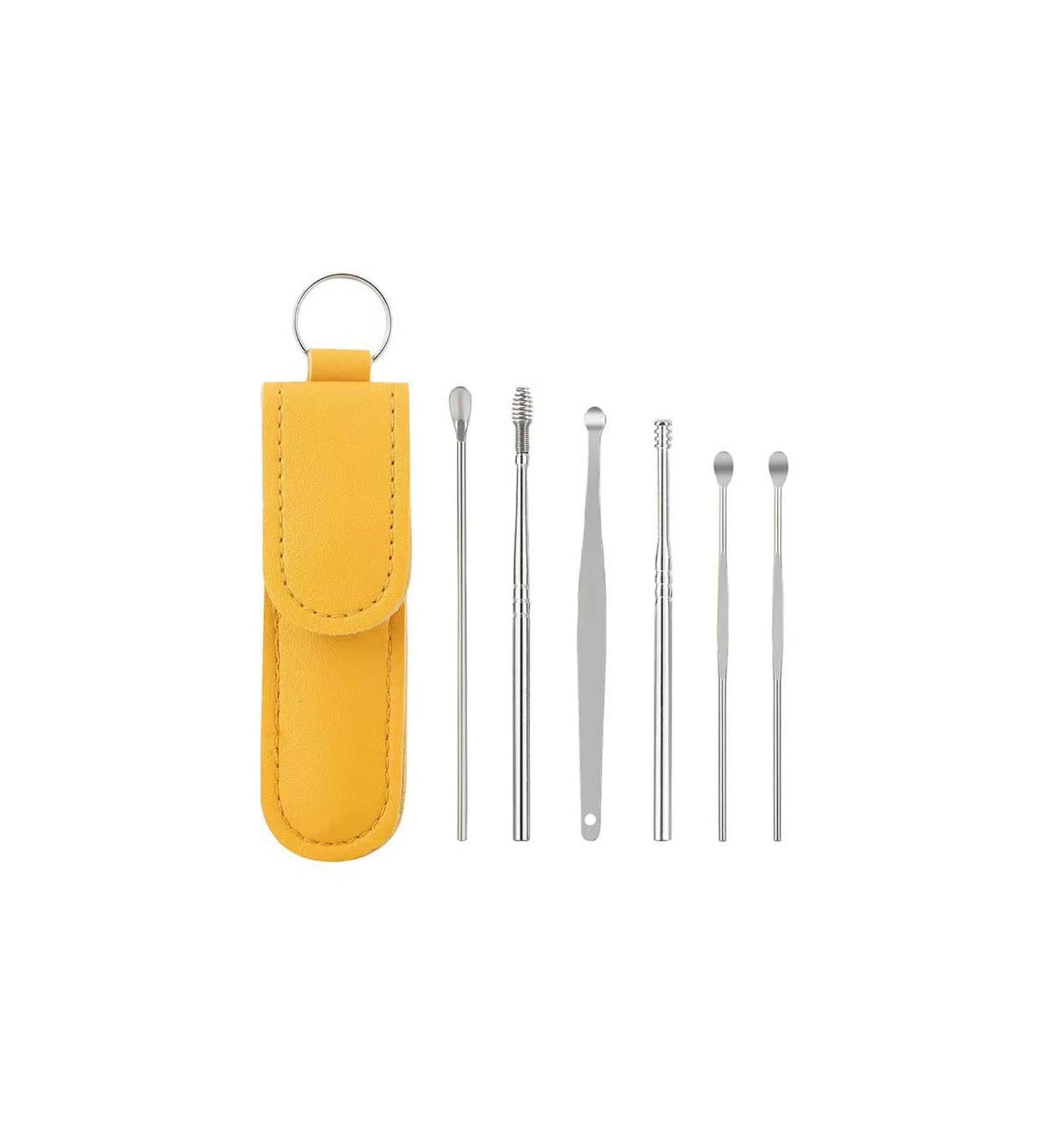 SSWERWEQ Ear wax removal tool 1pc Yellow Ear Cleaner Wax Removal Tool Earpick Sticks Earwax Remover Ear Cleanser Spoon Care Earpick - Buy Online on GoSupps.com