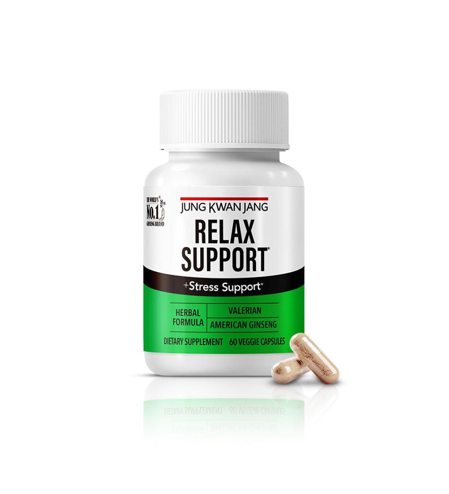 JUNG KWAN JANG Relax with Valerian Root (1,000mg) and American Ginseng (143mg) for Relaxation Support and Better Sleep, 60 Herbal Capsules for Men and Women RELAX SUPPORT with valerian - Buy Online on GoSupps.com