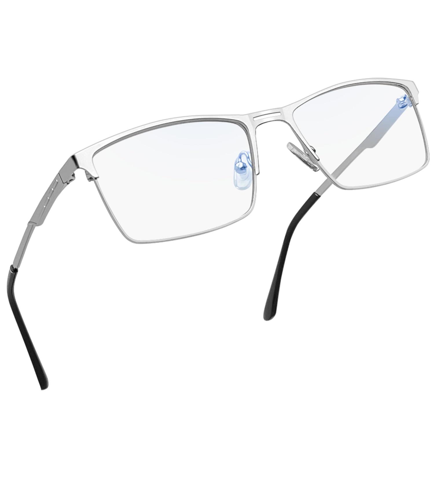 Joopin Blue Light Filter Glasses for Men & Women | Stylish Metal Silver Gaming & Computer Glasses - Buy Online on GoSupps.com