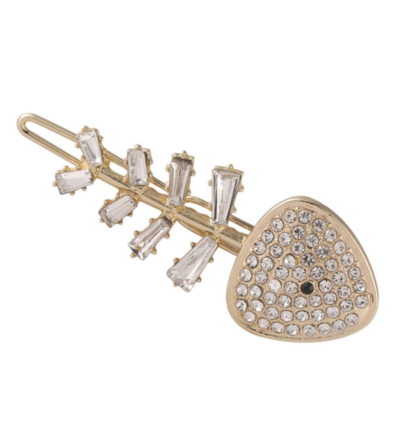 minkissy Fishbone Hairpin Women's Hair Clips Hair Barrettes for Girls Womens Barrettes for Hair Women Hair Accessory Delicate Hairpin Women Hair Clips Miss Side Clip Rhinestones Alloy - Buy Online on GoSupps.com