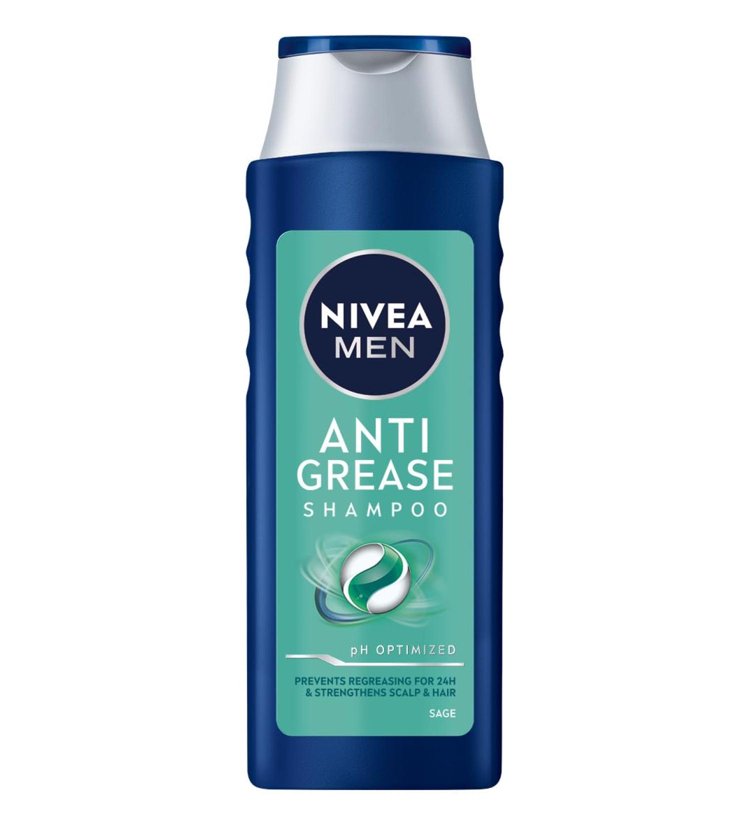 NIVEA MEN Anti Grease Shampoo for oily hair with sage for men 400 ml - Buy Online on GoSupps.com