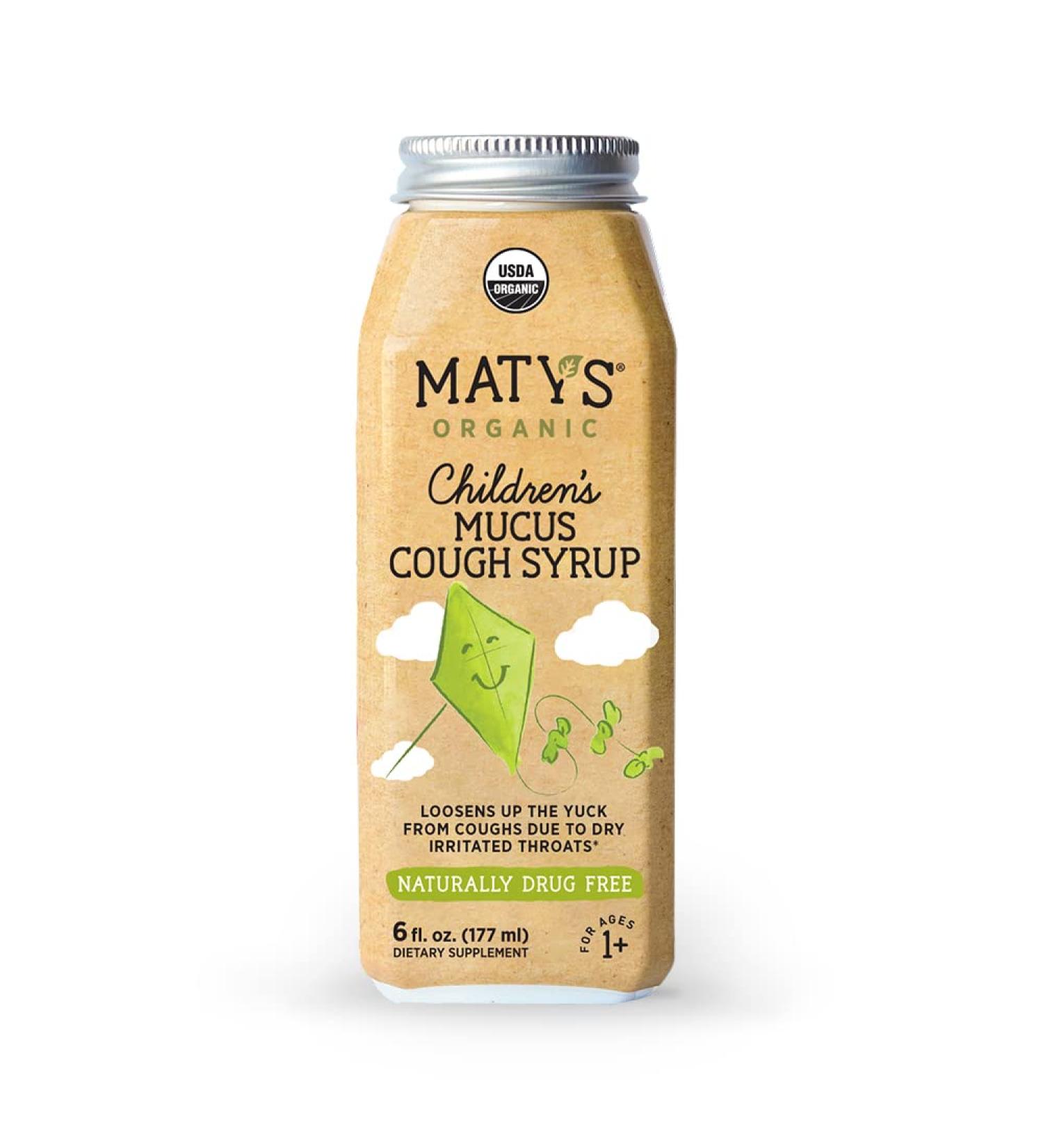 Maty's Organic Children's Mucus Cough Syrup - Honey, Thyme & Ginger - 6 fl oz - Buy Online on GoSupps.com