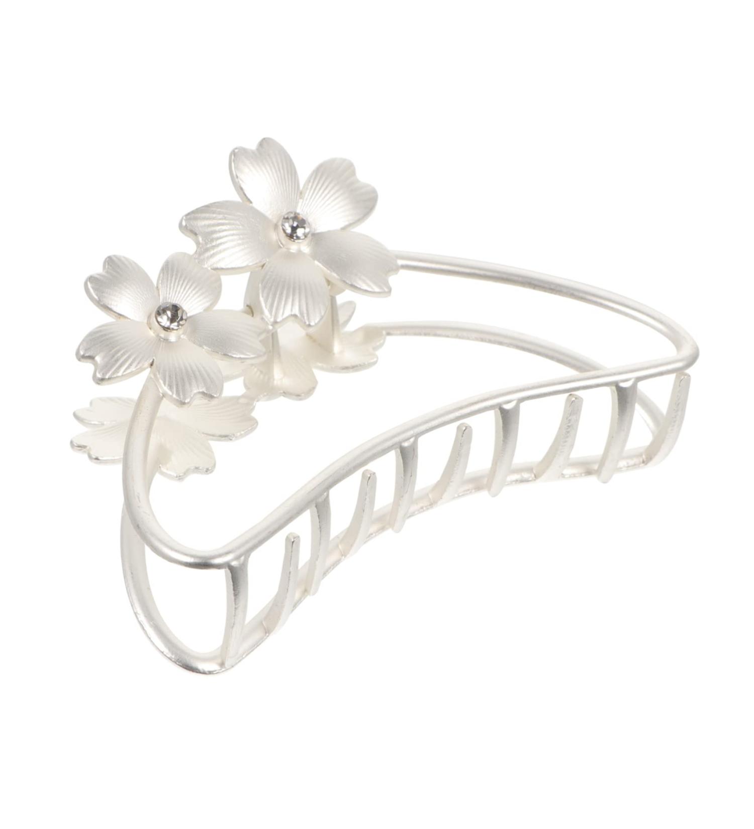 FOMIYES Alloy Flower Clip - Trendy French Barrette Claw Hair Clip for Women - Silver Top Clip 8.5x5x3.5cm - Buy Online on GoSupps.com