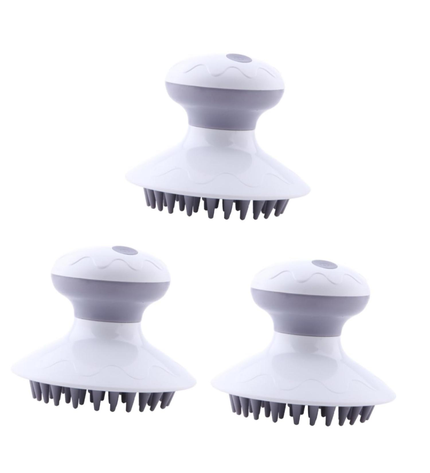 FOMIYES Electric Shampoo Brush Set - 3 Silicone Scalp Massagers for Hair Washing | ABS Material Hair Care Tool - Buy Online on GoSupps.com