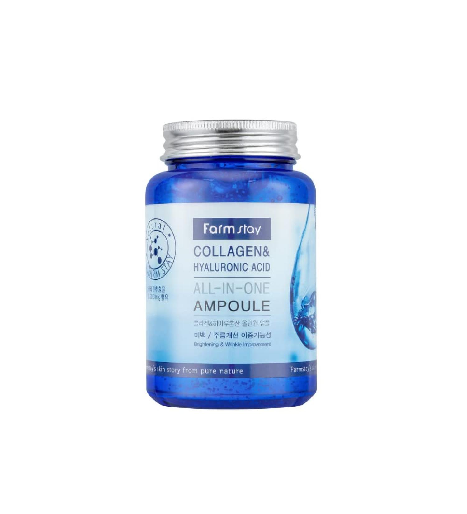 Farmstay Collagen & Hyaluronic Acid Ampoule 8.45 fl oz - Best Hydration & Anti-Aging Serum - Buy Online on GoSupps.com