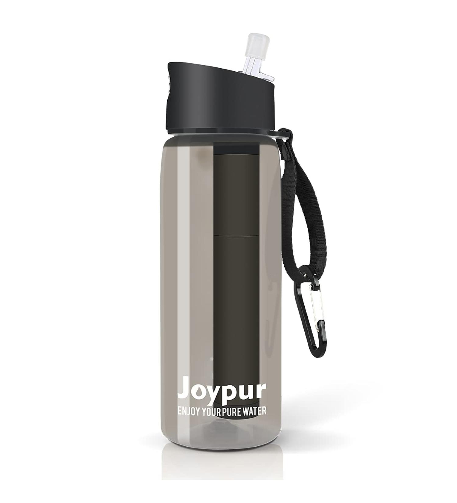 Joypur BPA-Free Water Filter Bottle | 4-Stage Integrated Filter Straw for Camping, Hiking, Travel Abroad | Emergency Backpacking Survival | Replaceable Filter | A-Gray - Buy Online on GoSupps.com