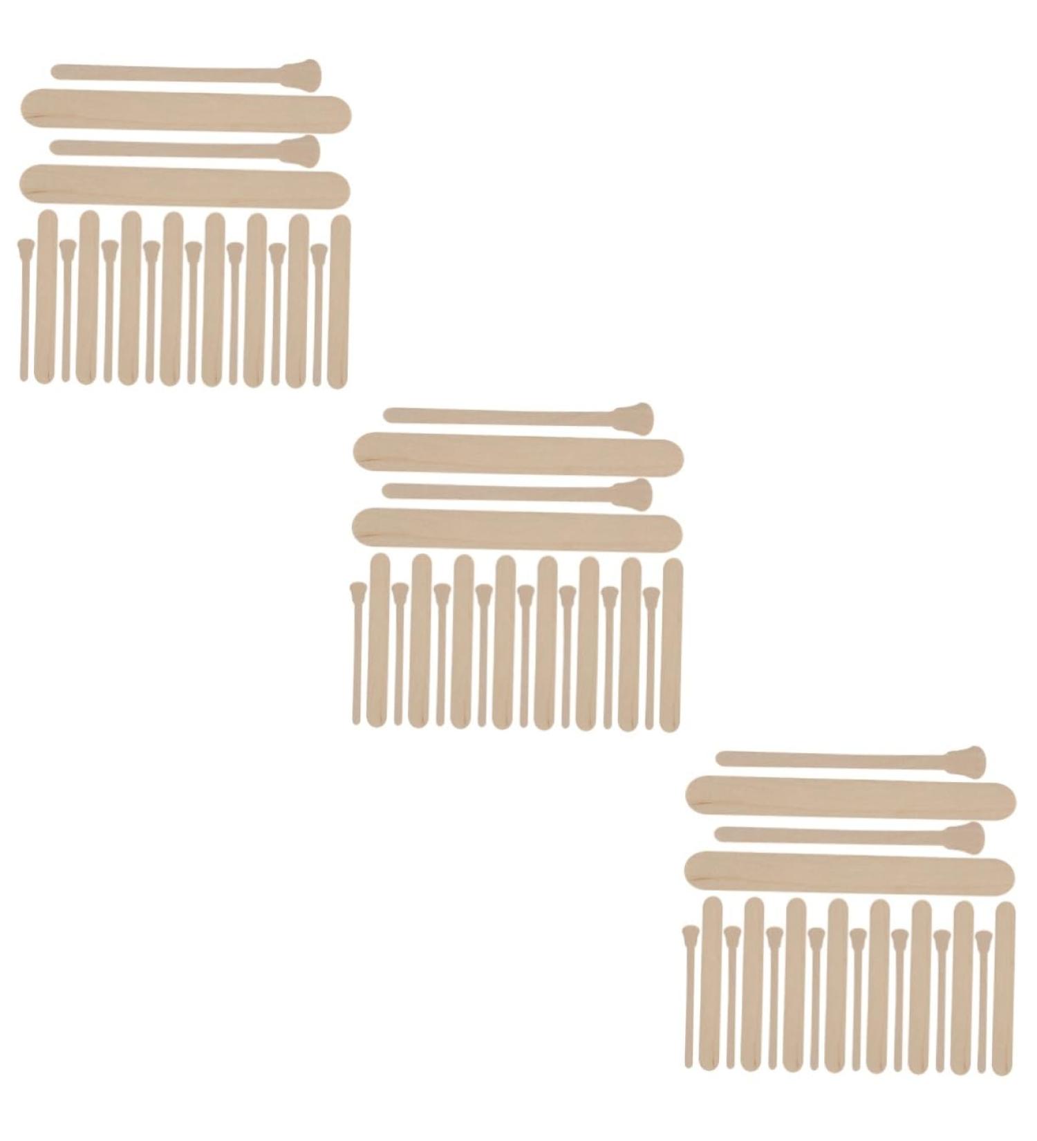 Minkissy 300 STK Waxed Wooden Sticks - Nose Wax Tools & Crafting Set for Kids | Wooden Wax Spatula & Stick Accessories - Buy Online on GoSupps.com