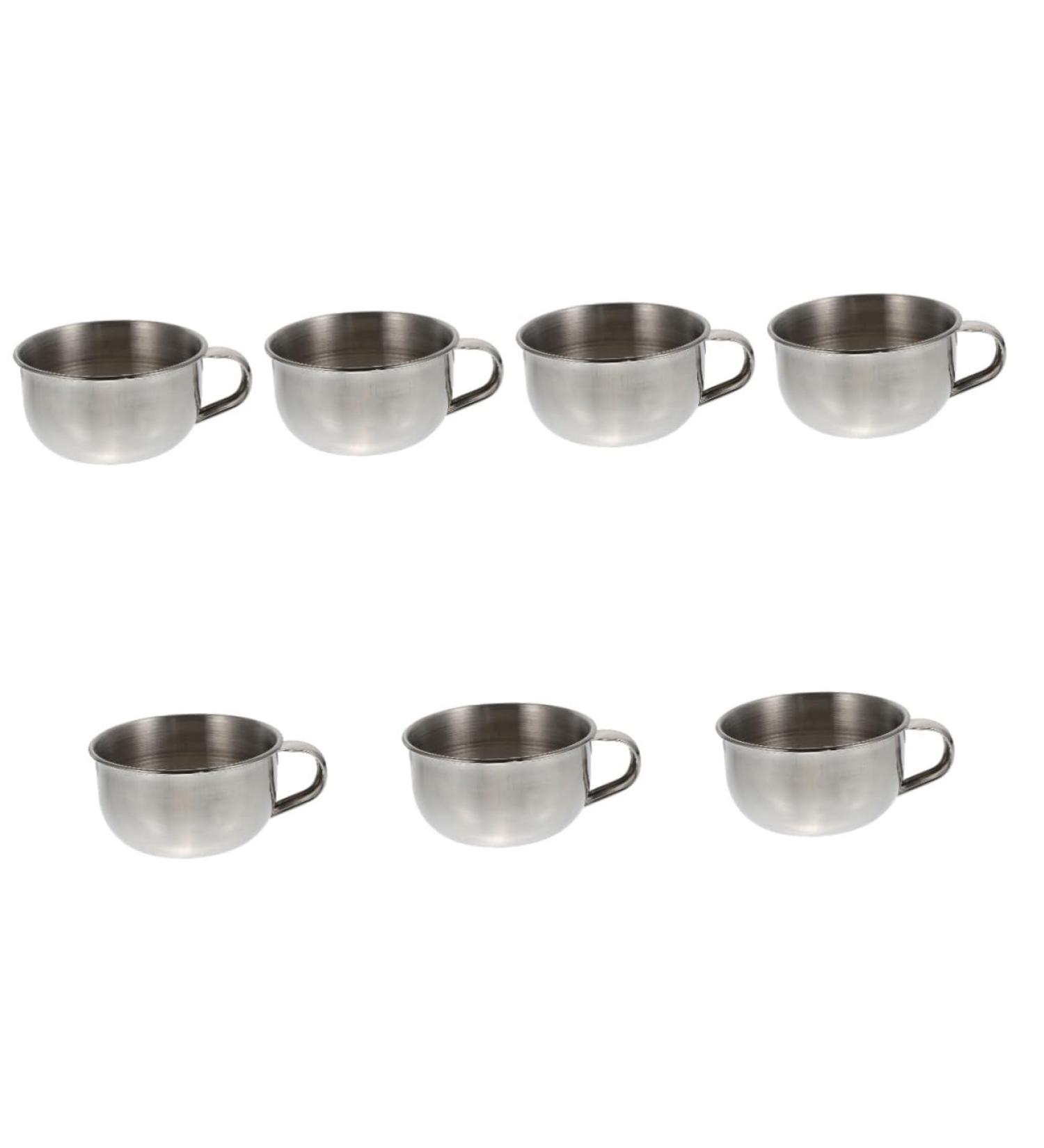 7 Pcs Stainless Steel Shaving Soap Bowl Set for Men - Premium Quality Grooming Essentials - Buy Online on GoSupps.com