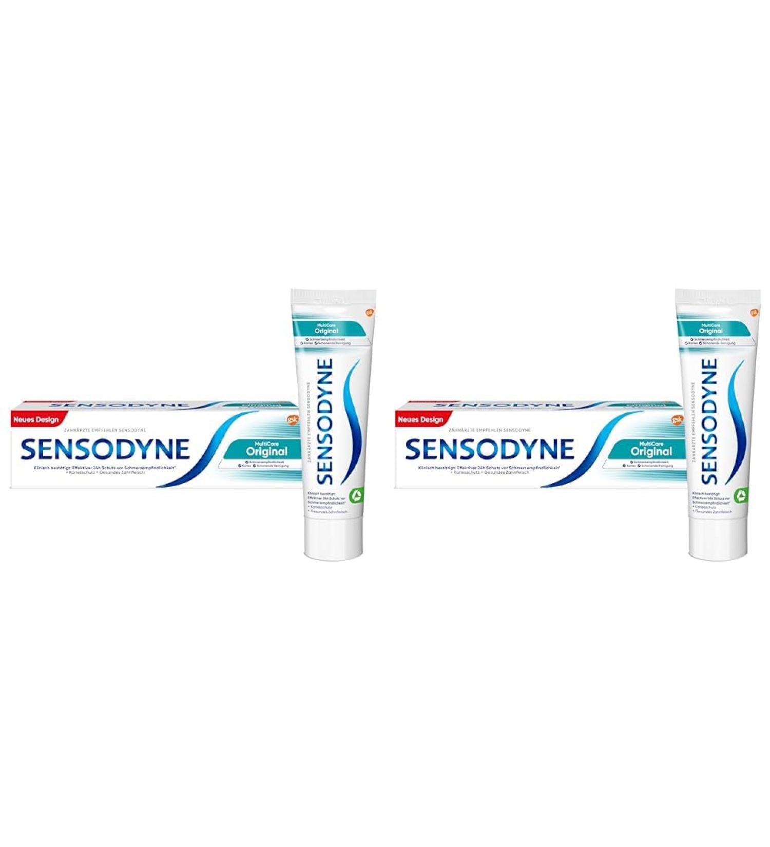 Sensodyne MultiCare Original Toothpaste for Sensitive Teeth - Fluoride Daily Toothpaste 75ml (Pack of 2) - International Shipping Available - Buy Online on GoSupps.com