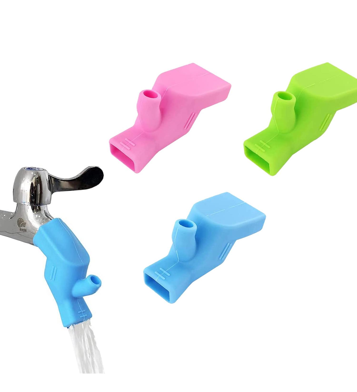 3-Colored Silicone Tap for Kids - Delayed Flow for Safe Hand & Face Washing | International Shipping - Buy Online on GoSupps.com
