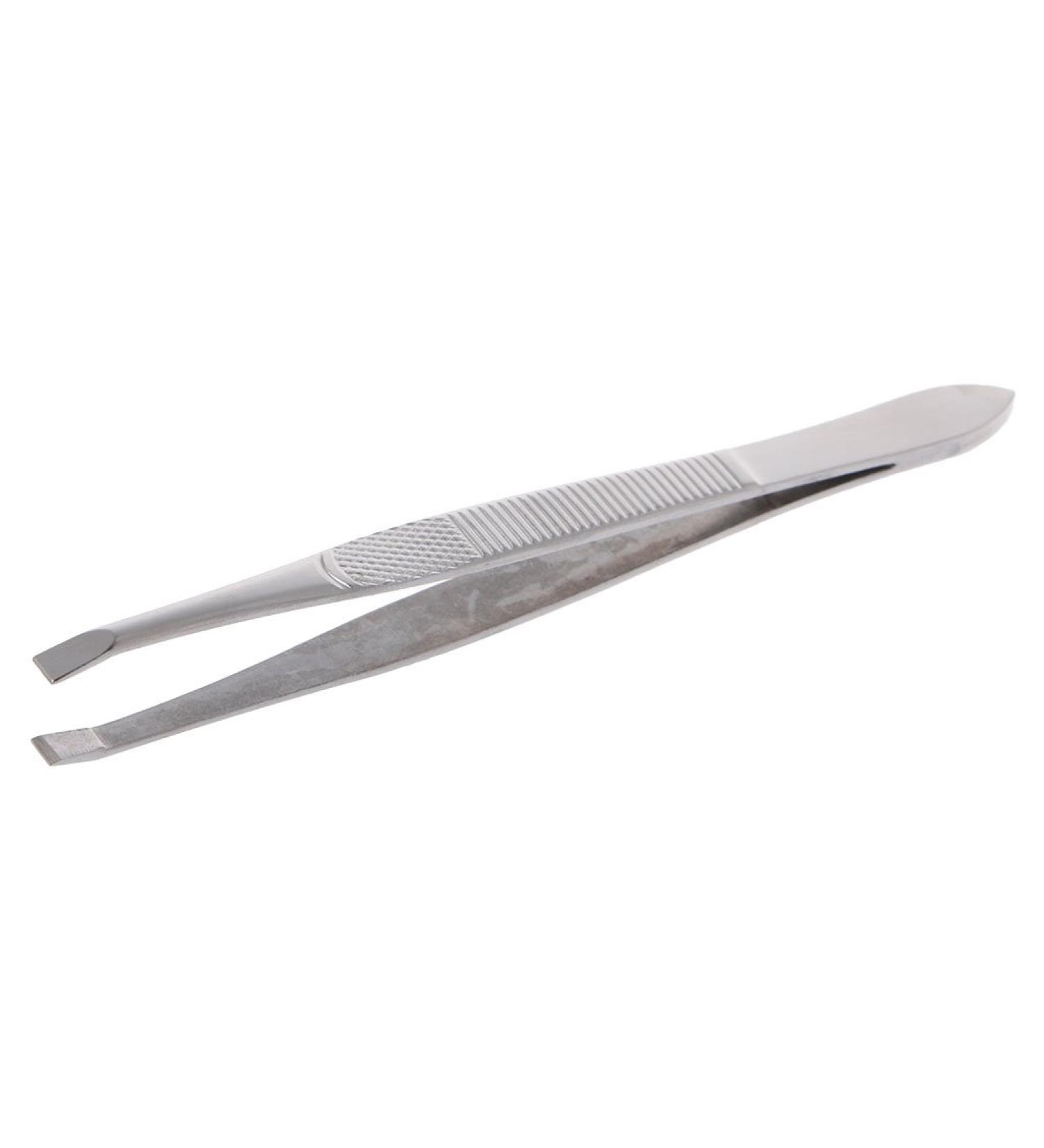 Professional Stainless Steel Eyebrow Hair Removal Tweezer Flat Tip Tool New - Buy Online on GoSupps.com