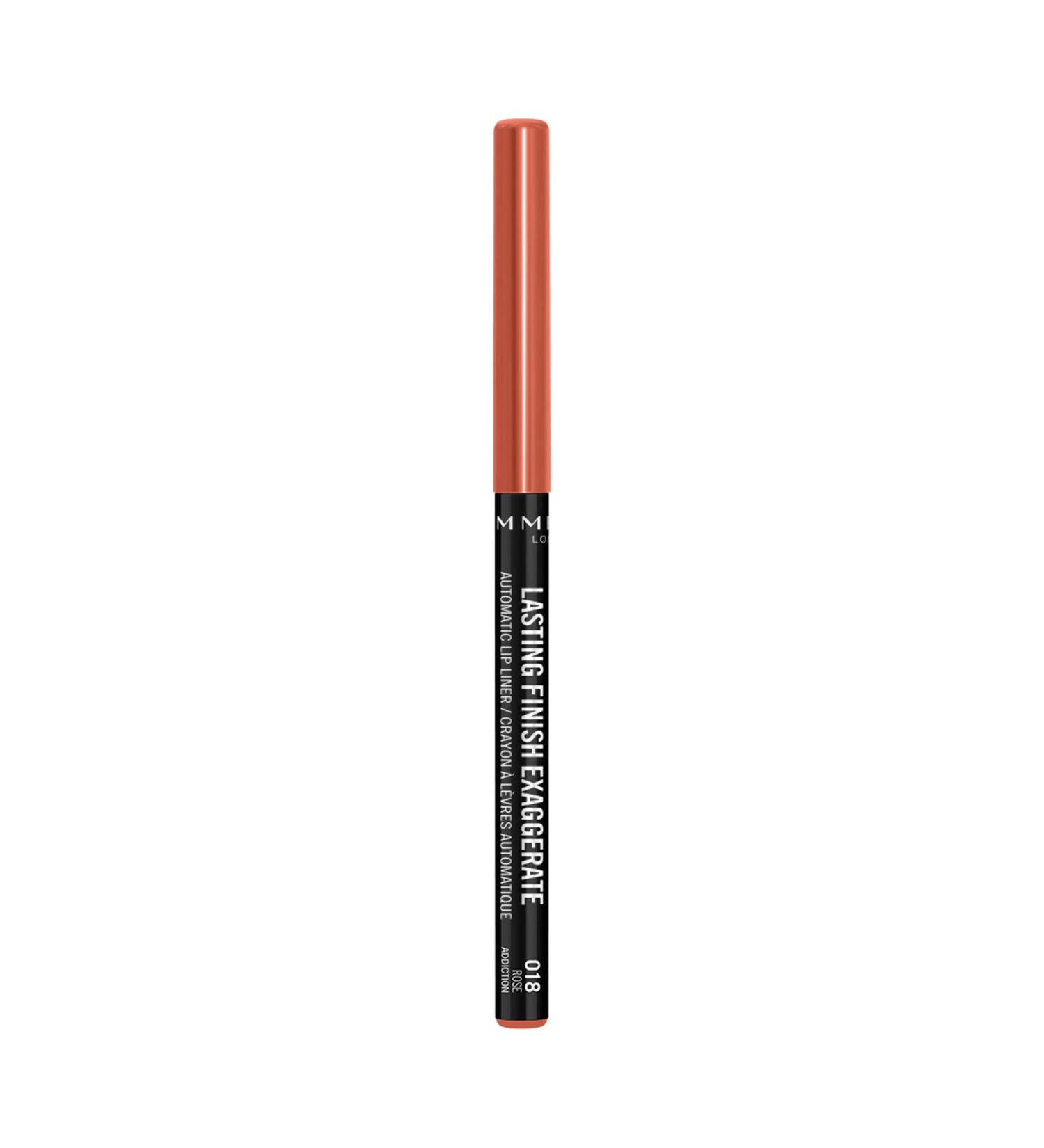 Rimmel Lasting Finish Exaggerate Automatic Lip Liner, 18 Rose Addiction Rose Addiction 18 1 Count (Pack of 1)