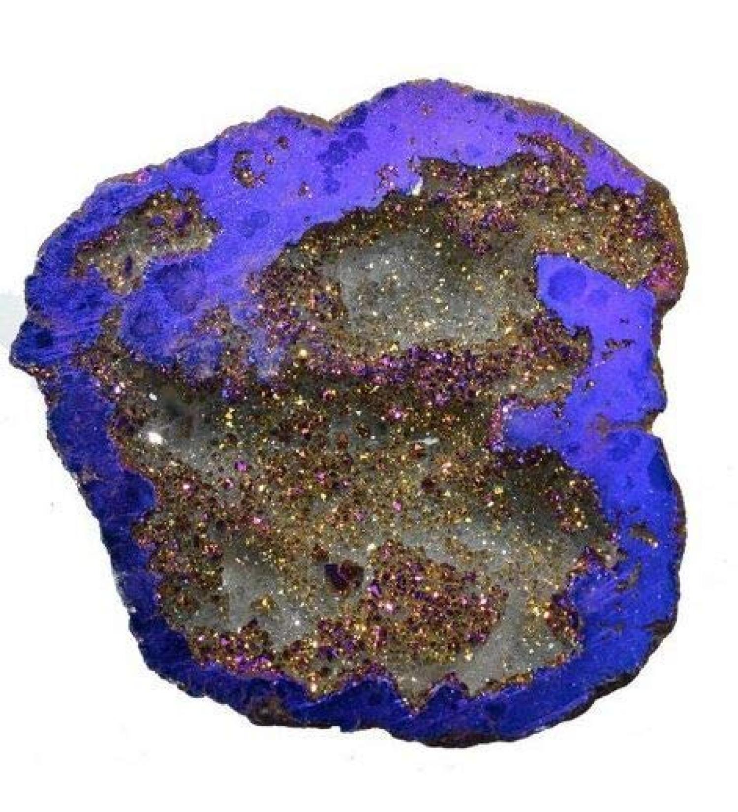 Blue electroplated Crystal druzy Gemstone geode Reiki crystal-1pc Natural Luster - Buy Online on GoSupps.com