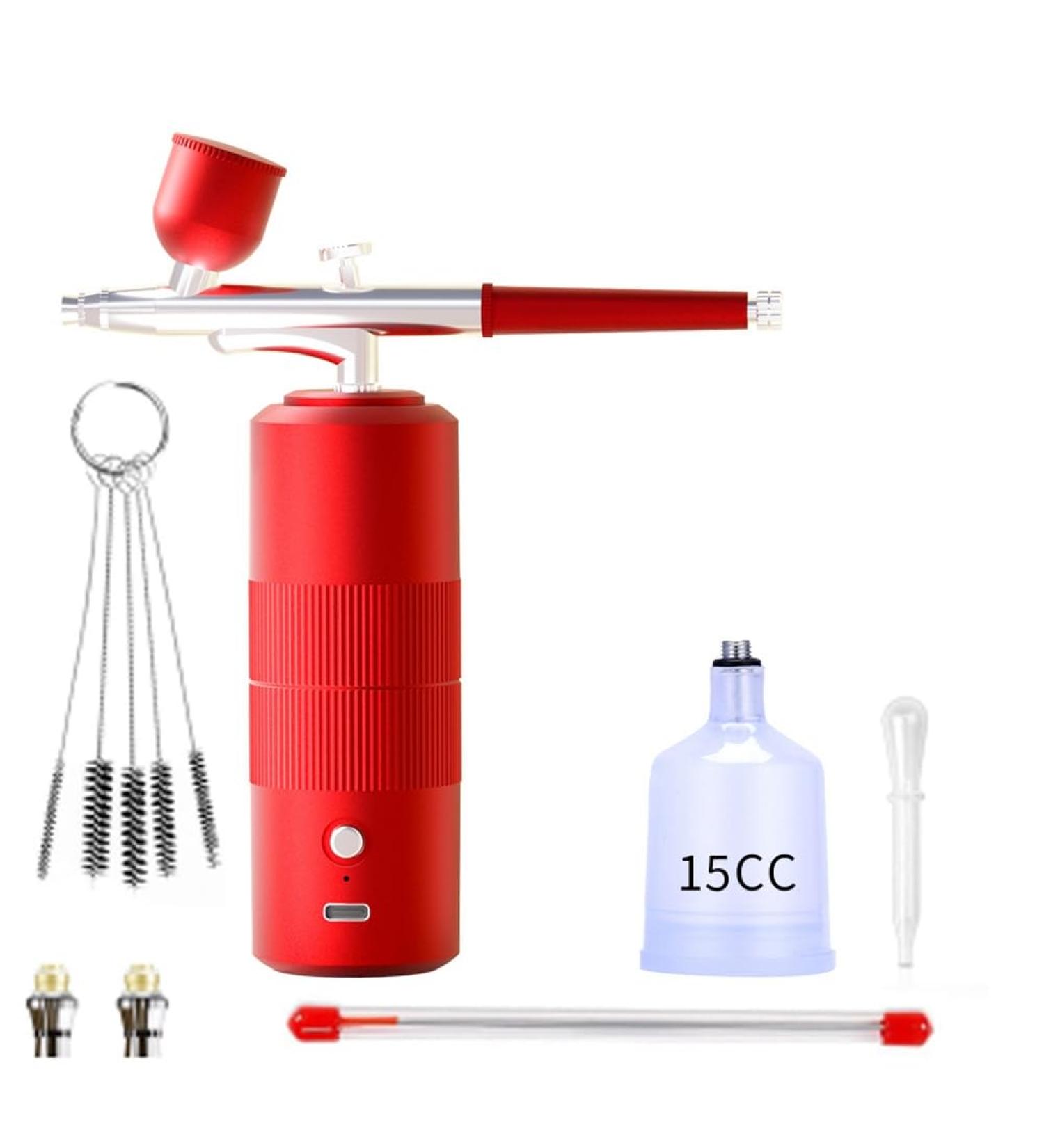 kzxbty Portable Rechargeable Wireless Airbrush with Compressor Double Action Tools for Face Beauty Nail Art Tattoo - Buy Online on GoSupps.com