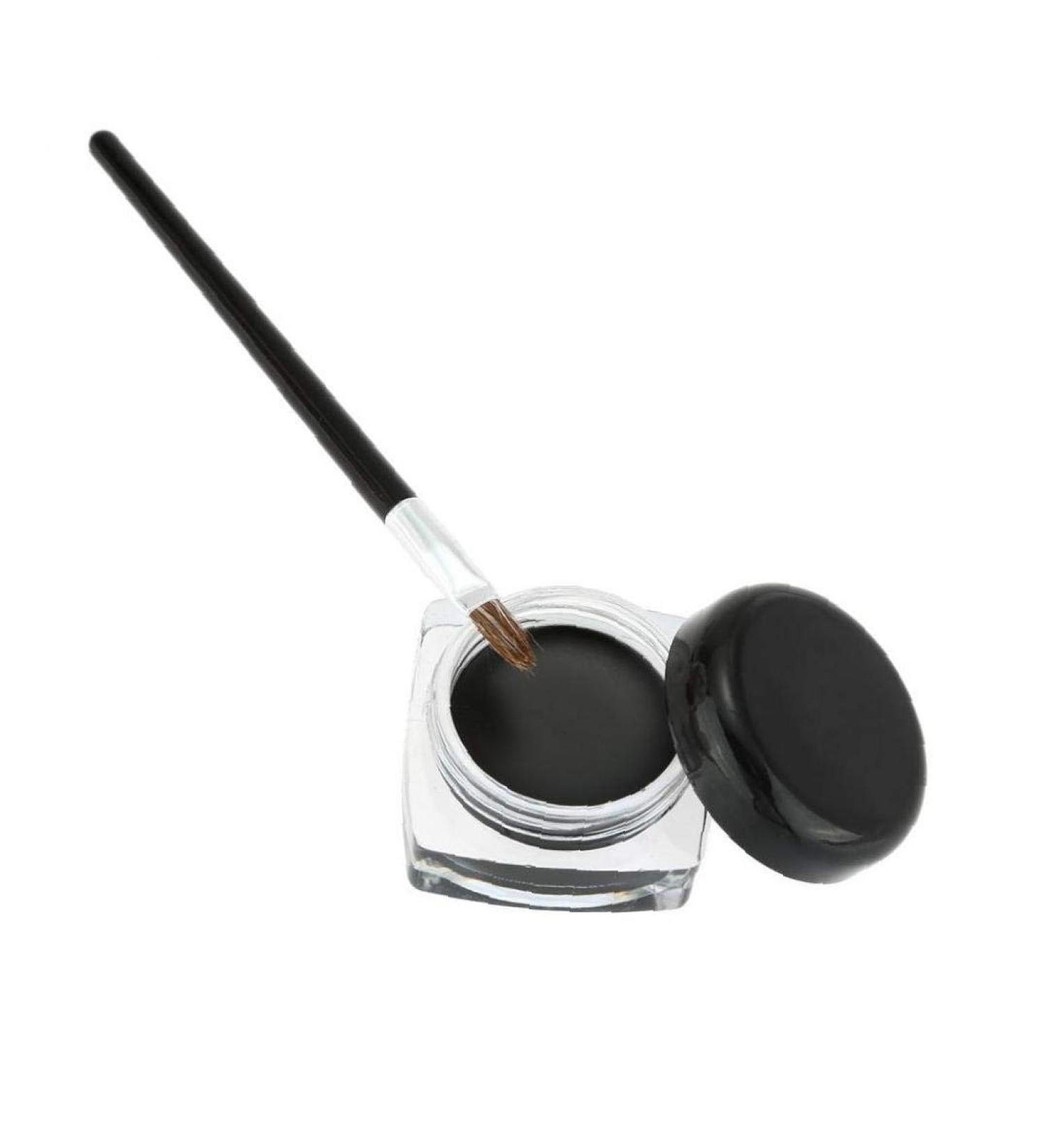 Liner Gel Waterproof Long Lasting Drama Makeup Gel Eyeliner Eyeliner with Beauty Cosmetic Brush Last All Day Long (Black 0.18oz/5g) Indoor and Outdoor - Buy Online on GoSupps.com