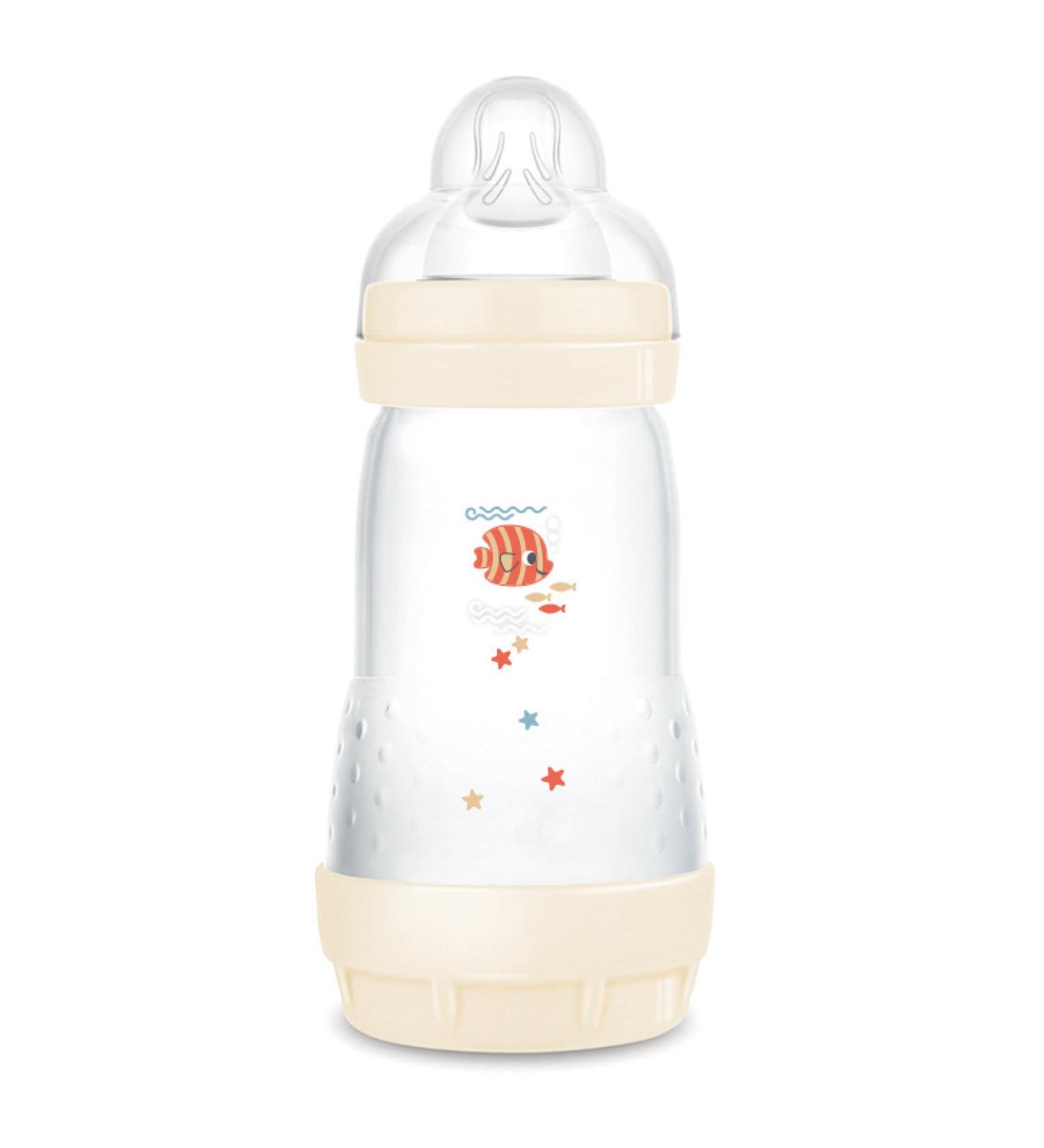 MAM - Easy Start Anti-Colic Bottle 2+ Months Medium Flow (260ml) Cotton - Feeding Bottle to Reduce Baby Colic and Discomfort - Buy Online on GoSupps.com
