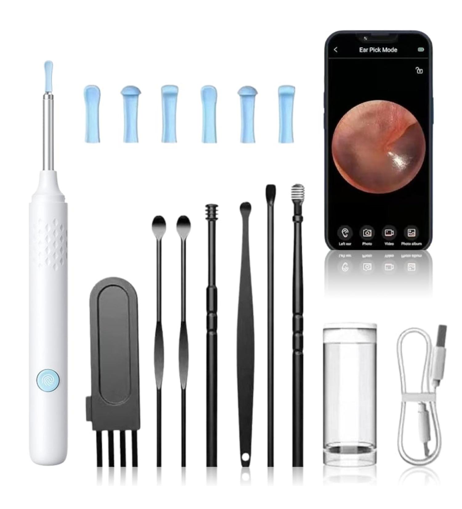 Rememower 1080p Ultrad nne HD Otoscope - IP67 Waterproof Ear Wax Removal Cleaner for iPhone iPad & Android - Milky White - Buy Online on GoSupps.com