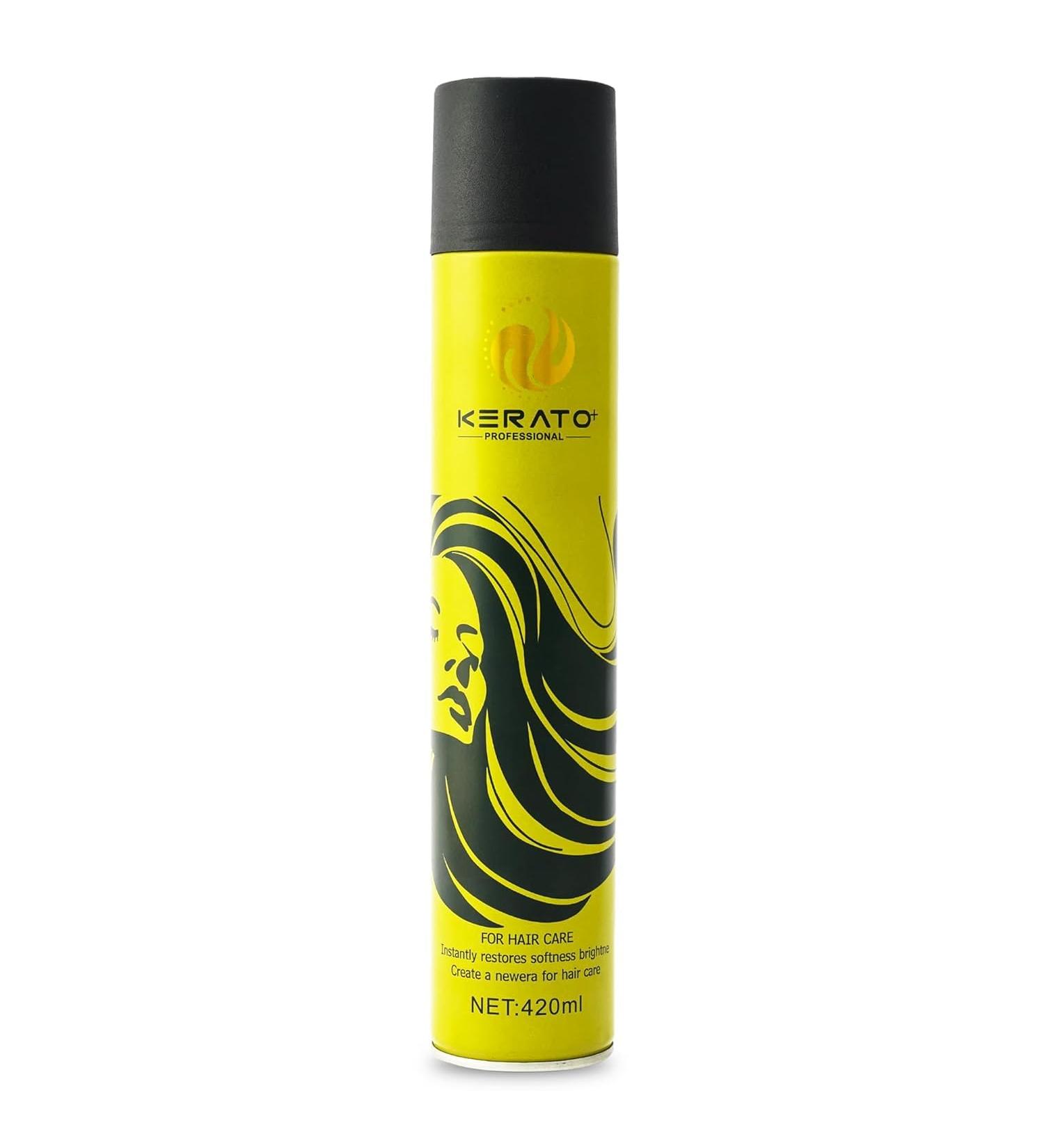 Ke.ratoPlus Professional Hair Spray for Men & Women | Hair Stylist | Sharp Look | Strong Hold | Long Lasting Style | Non-Sticky | Stylish Look Hair Set Spray 420 ml - Buy Online on GoSupps.com