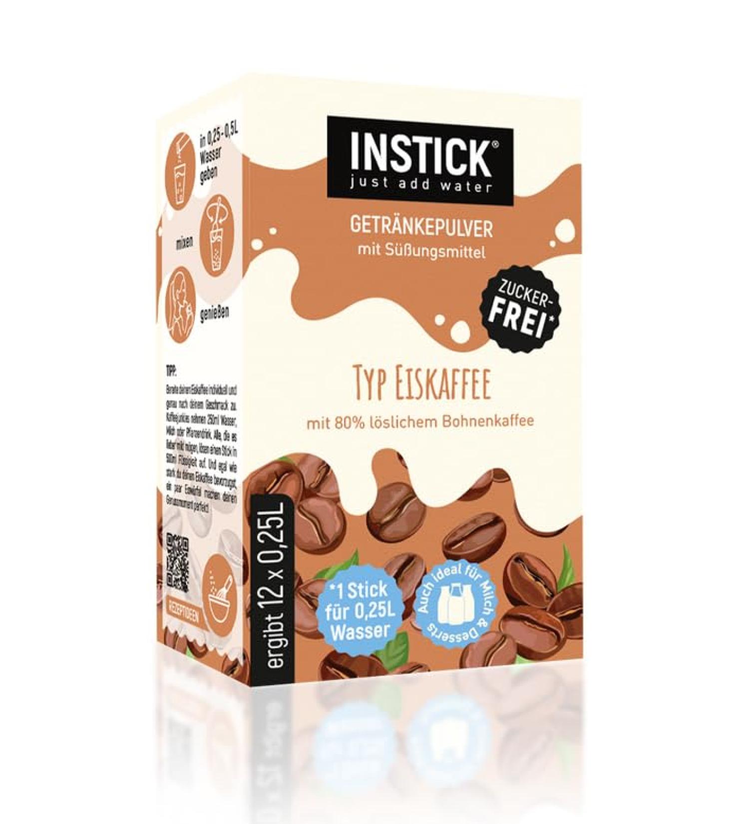Buy Intick Sugar-Free Instant Ice Cream Coffee | Vegan Low-Calorie Beverage Powder - 12 Pack (12 x 0.5L) - Flavored with Vitamin C - Buy Online on GoSupps.com