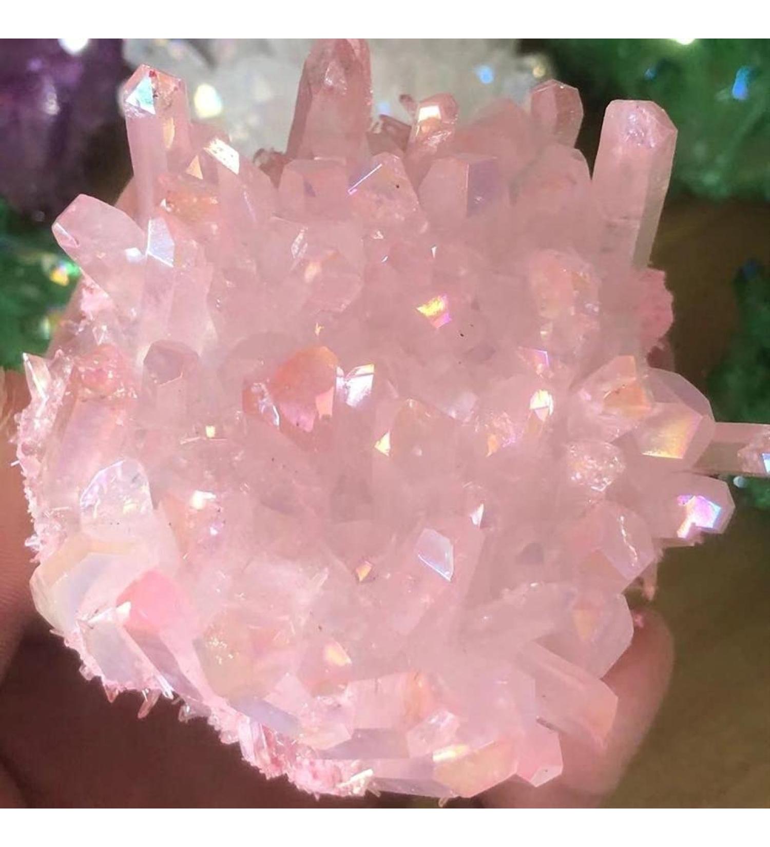 Natural Pink Crystal electroplated Crystal Cluster Crystal Pendant for FZUGEDRLI - Buy Online on GoSupps.com