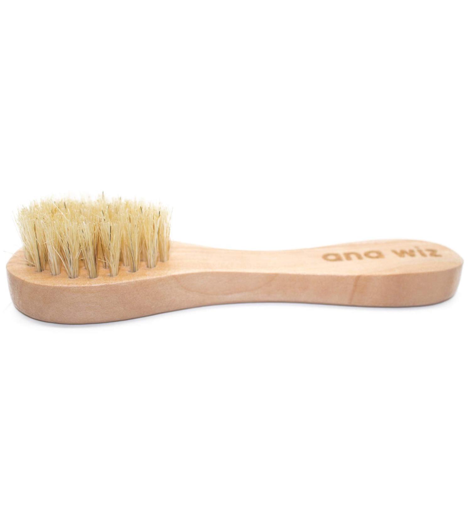 Ana Wiz Wooden Facial Brush - Soft Natural Boar Bristles & Lotus Wood Handle | International Shipping - Buy Online on GoSupps.com