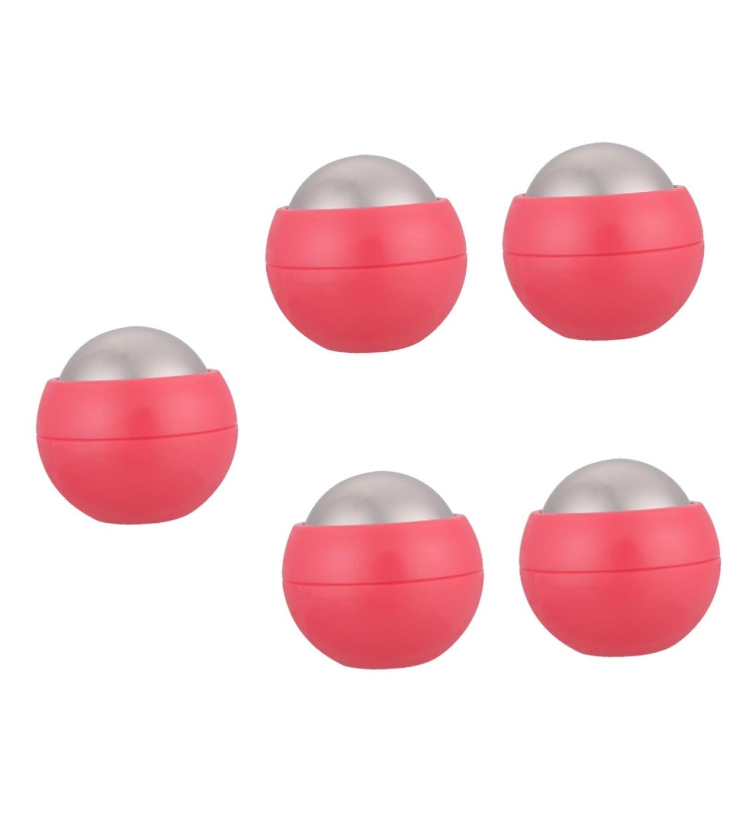 Frcolor 5ST Hand Massage Ball & Face Roller - Trigger Point Full Body Massager Hot/Cold Therapy Tool for Muscle Pain Relief - Pink Stainless Steel - Buy Online on GoSupps.com