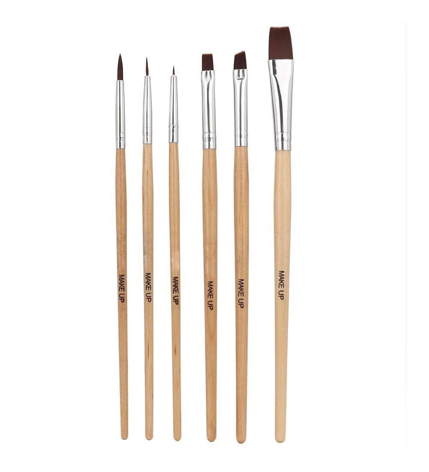 6PCS Face & Body Paint Brush Set | Wooden Handle Makeup Brushes for Halloween & Masquerade | Eulenspiegel Quality - Buy Online on GoSupps.com