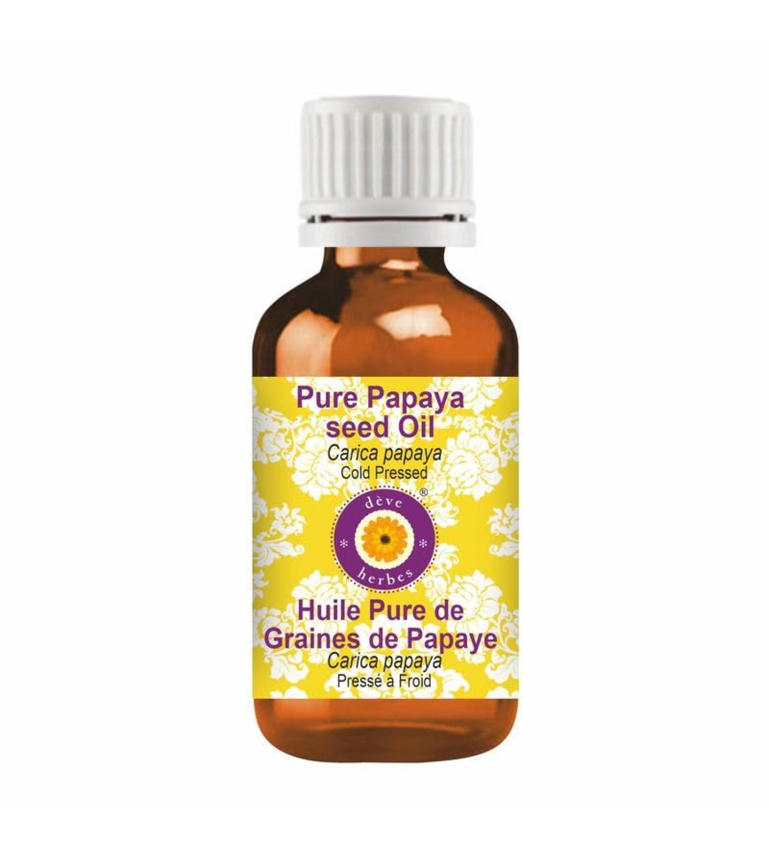 Deve Herbes Pure Papaya Seed Oil 15ml - Natural Cold Pressed Therapeutic Grade - Carica Papaya - International Shipping Available - Buy Online on GoSupps.com