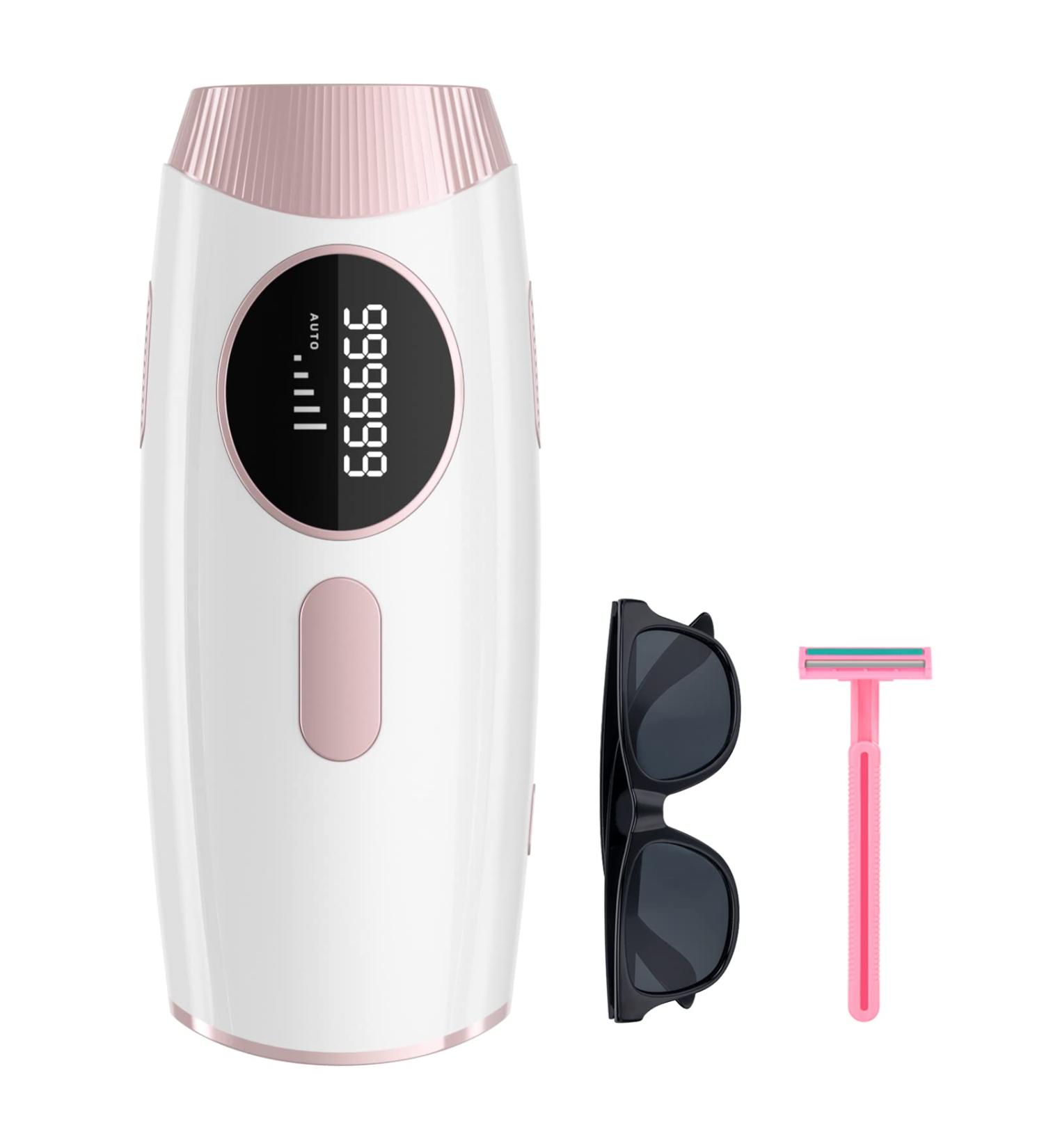 At-Home Permanent Laser Hair Removal Device | 999,999 Flashes | Painless Removal for Women and Men | Suitable for Armpits, Back, Legs, Arms, Face, and Bikini Line - White - Buy Online on GoSupps.com