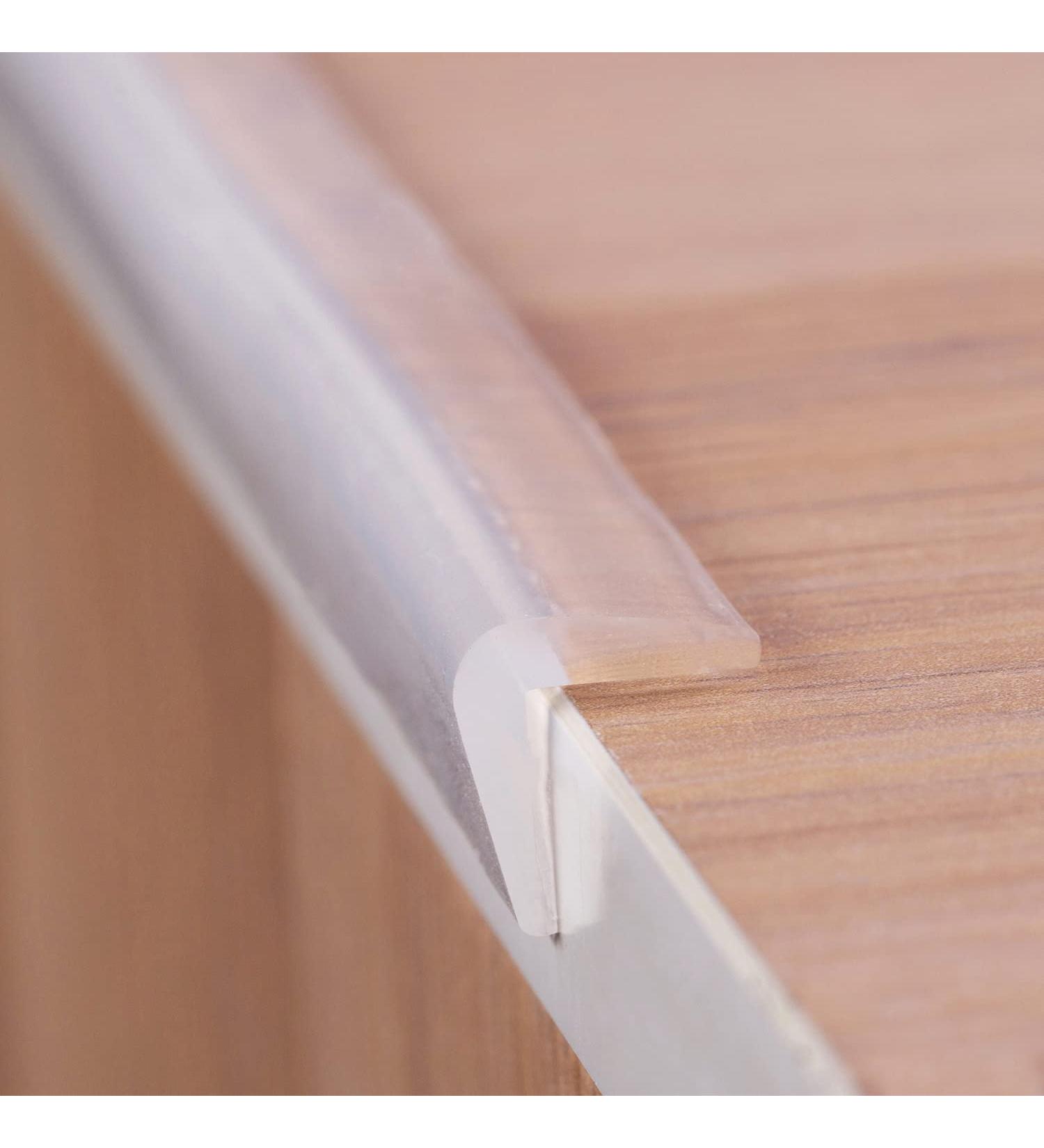 Silicone Edge Protector for Baby Proofing Corners - Clear Guards with Pre-Tape Adhesive - Soft, Safe Bumper for Child Table, Cabinets, Furniture - 3ft (0.4x0.4in) - Buy Online on GoSupps.com