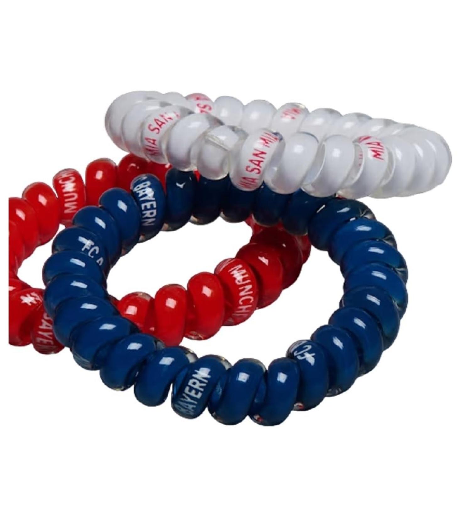 FC Bayern Munich spiral hair tie set of 3 FCB ponytail ties