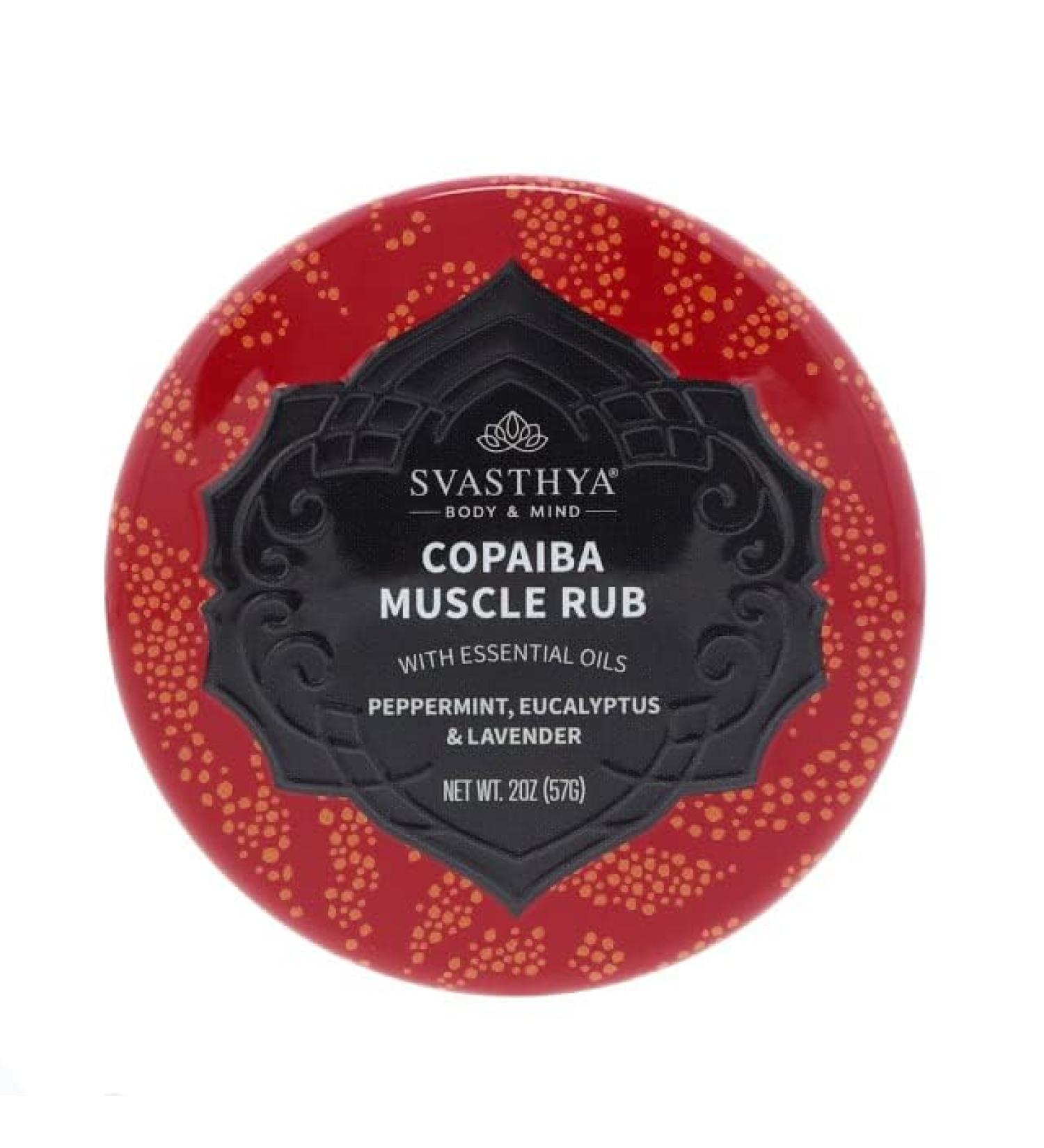SVASTHYA BODY & MIND Copaiba Muscle Rub - Fast Acting Relief for Sore Muscles & Joint Pain - Cooling Treatment with Essential Oils & Coconut Oil - Made in USA 2 oz - Buy Online on GoSupps.com