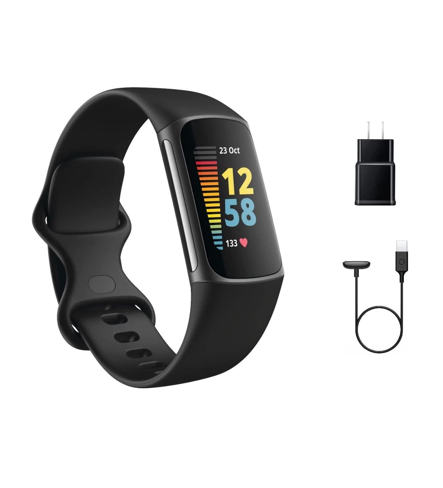 Fitbit Charge 5 Advanced Fitness Tracker with GPS, Heart Rate, Sleep & Health Tracker - Power Bundle | Graphite Stainless Steel - Buy Online on GoSupps.com