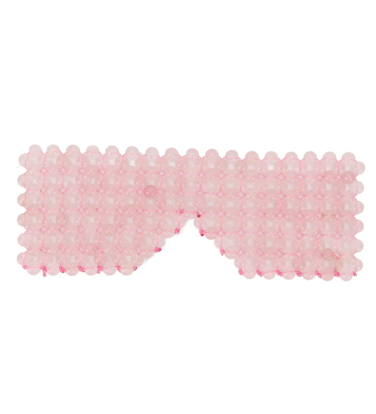 Handcrafted Rose Quartz Eye Mask with Cooling Jade - Reduce Puffiness & Dark Circles | Facial Massage | Crystal Pink - Buy Online on GoSupps.com
