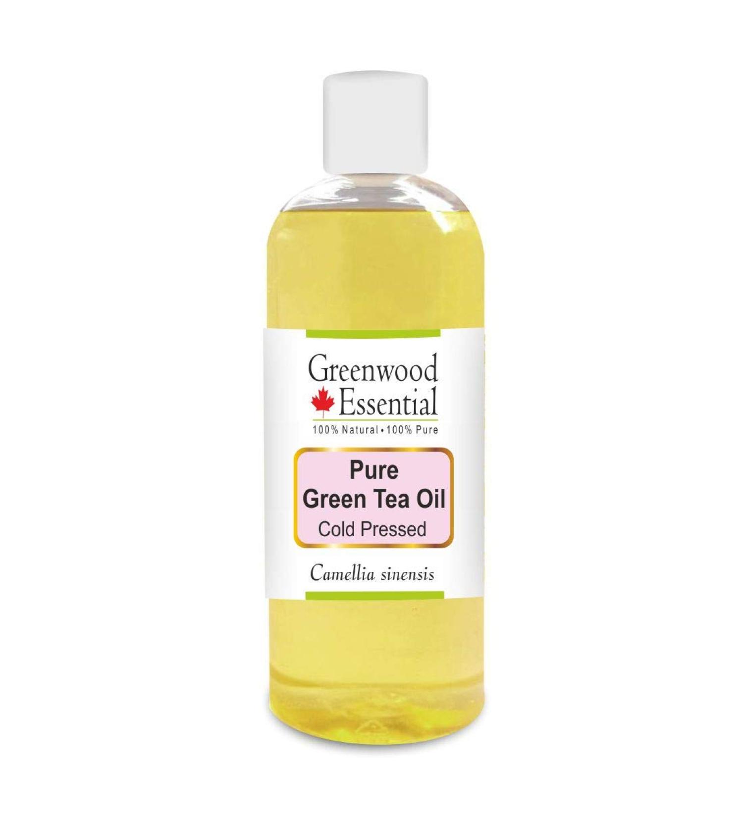 Greenwood Essential Pure Green Tea Oil - Therapeutic Cold Pressed 200ml (Camellia sinensis) - Natural Skincare & Wellness - Buy Online on GoSupps.com