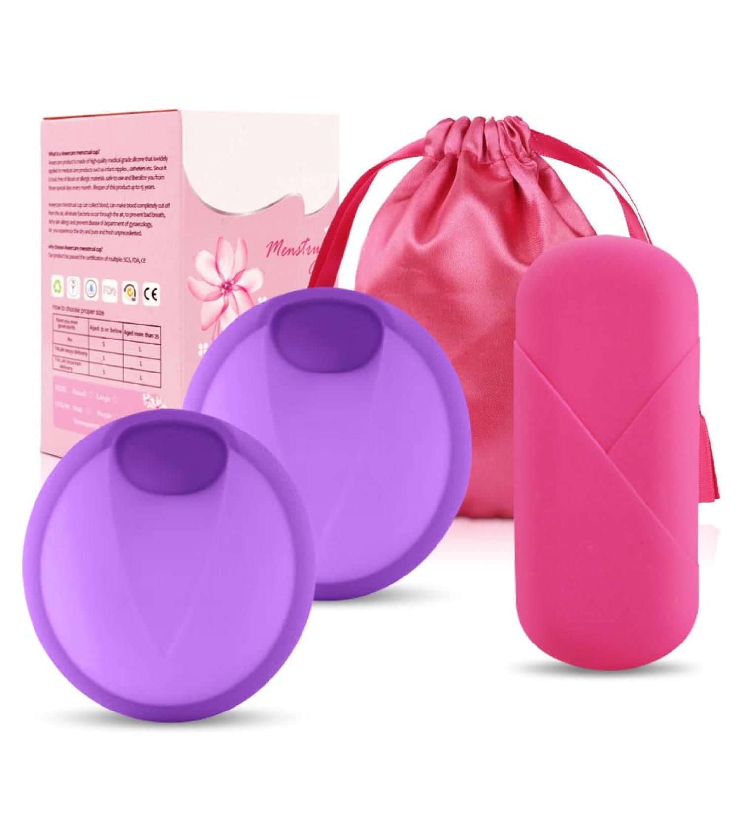 PLLype Menstrual Disc - Leak-Proof Silicone Menstrual Cup | Reusable Tampon Alternative for Sports Swimming & Yoga | S+L Size in Purple - Buy Online on GoSupps.com