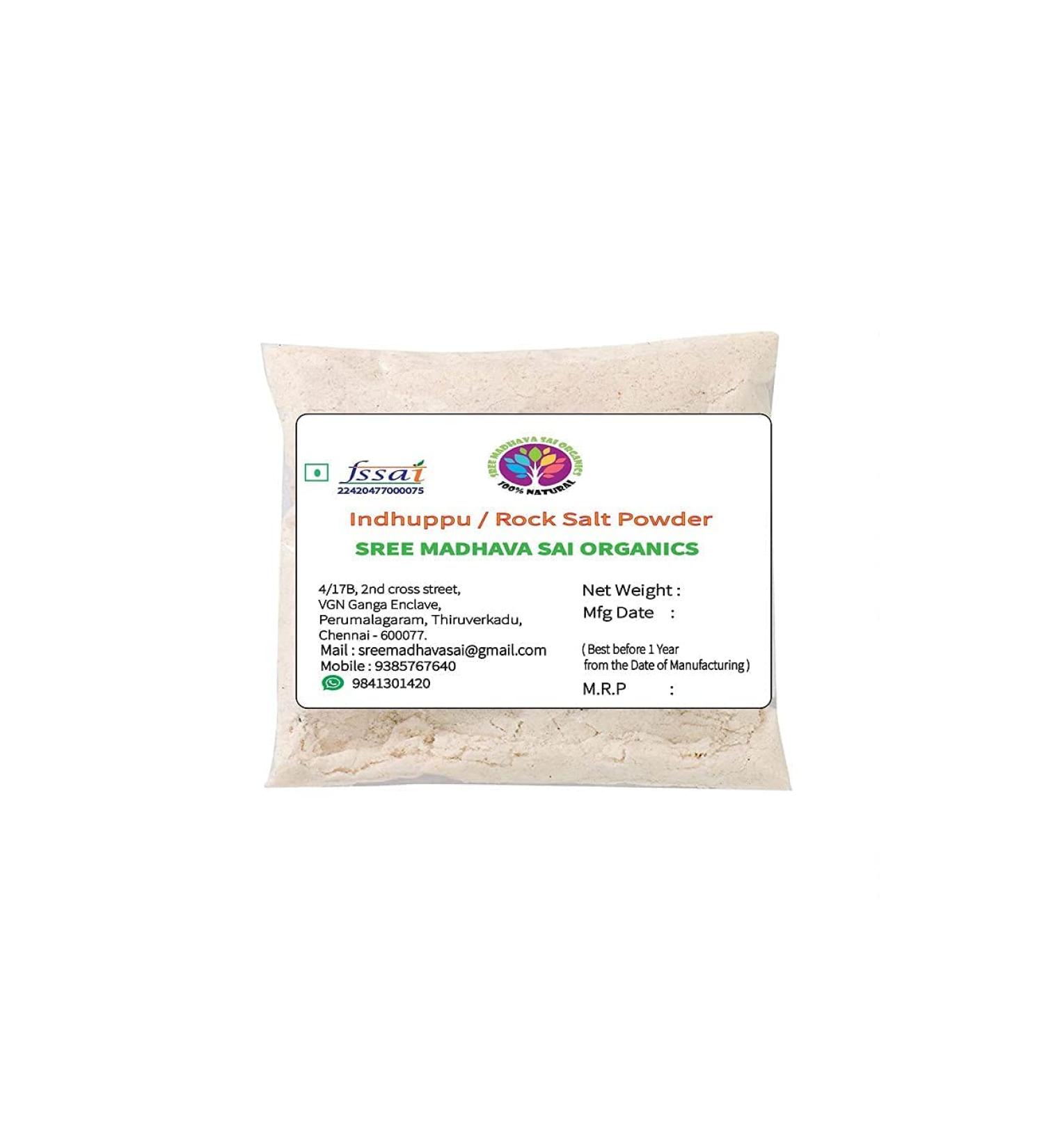 ORGANIZE Natural Powder Indhuppu from Sree Madhava Sai OrganicsRock SaltIndian Spa Salt 100 Grams - Buy Online on GoSupps.com