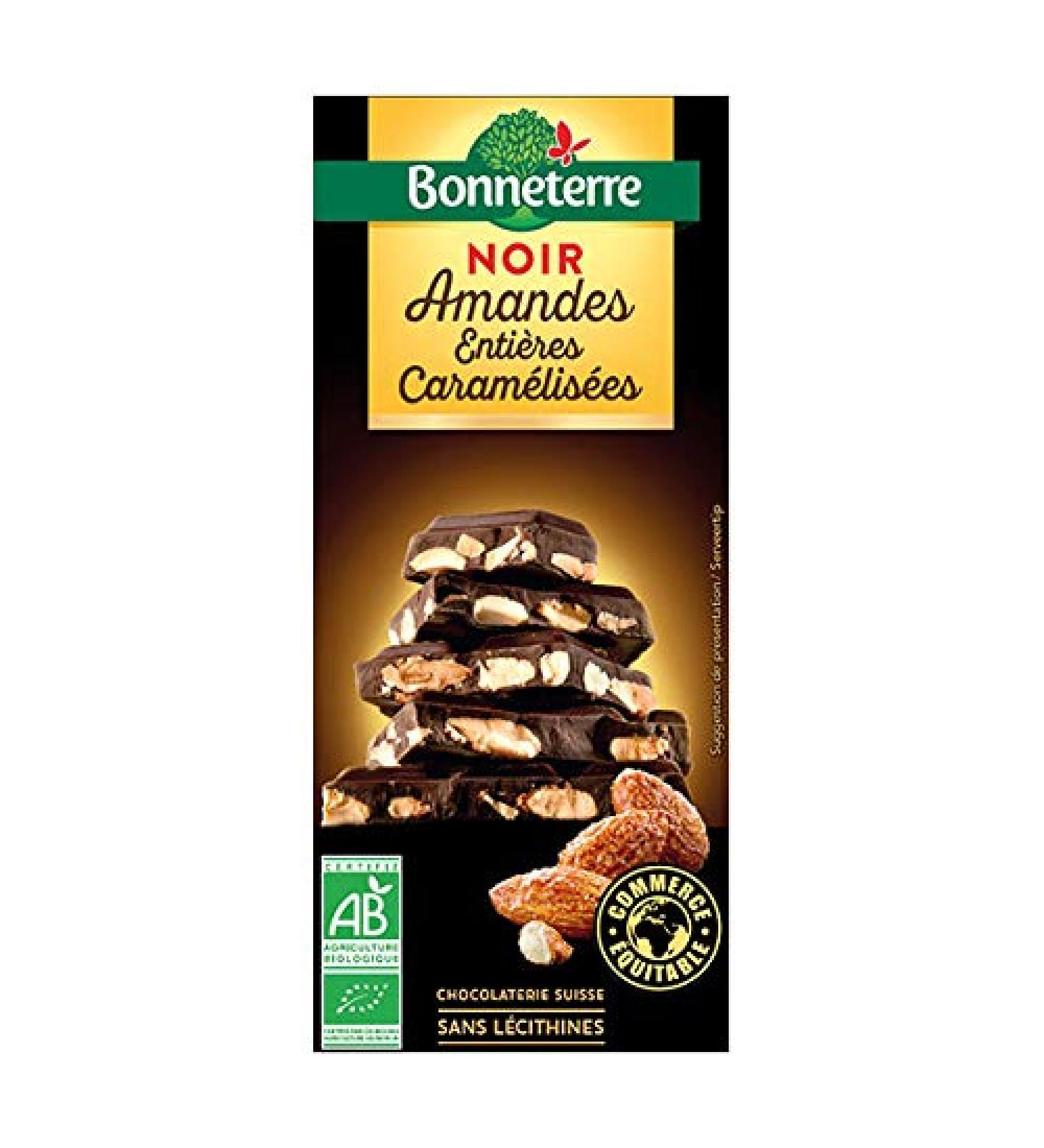 Bonneterre - Dark Chocolate Bar with Caramelized Whole Almonds 200G - Sold per unit - Buy Online on GoSupps.com